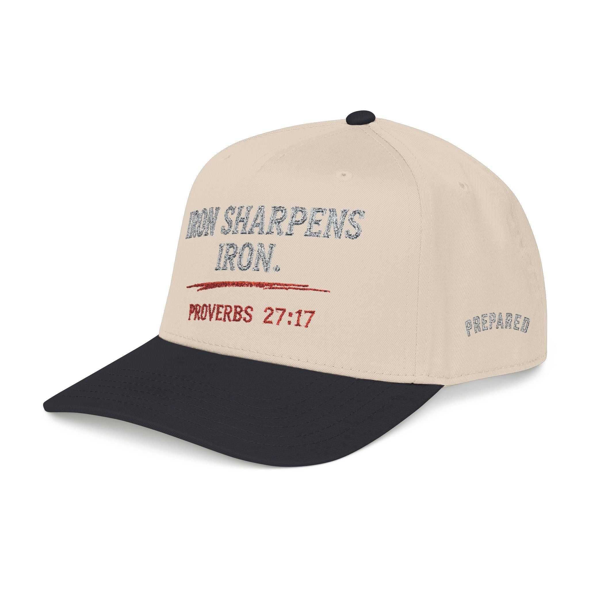 PR3PARED Embroidered Baseball Cap — "Iron Sharpens Iron" Proverbs 27:17 Embroidered Hat