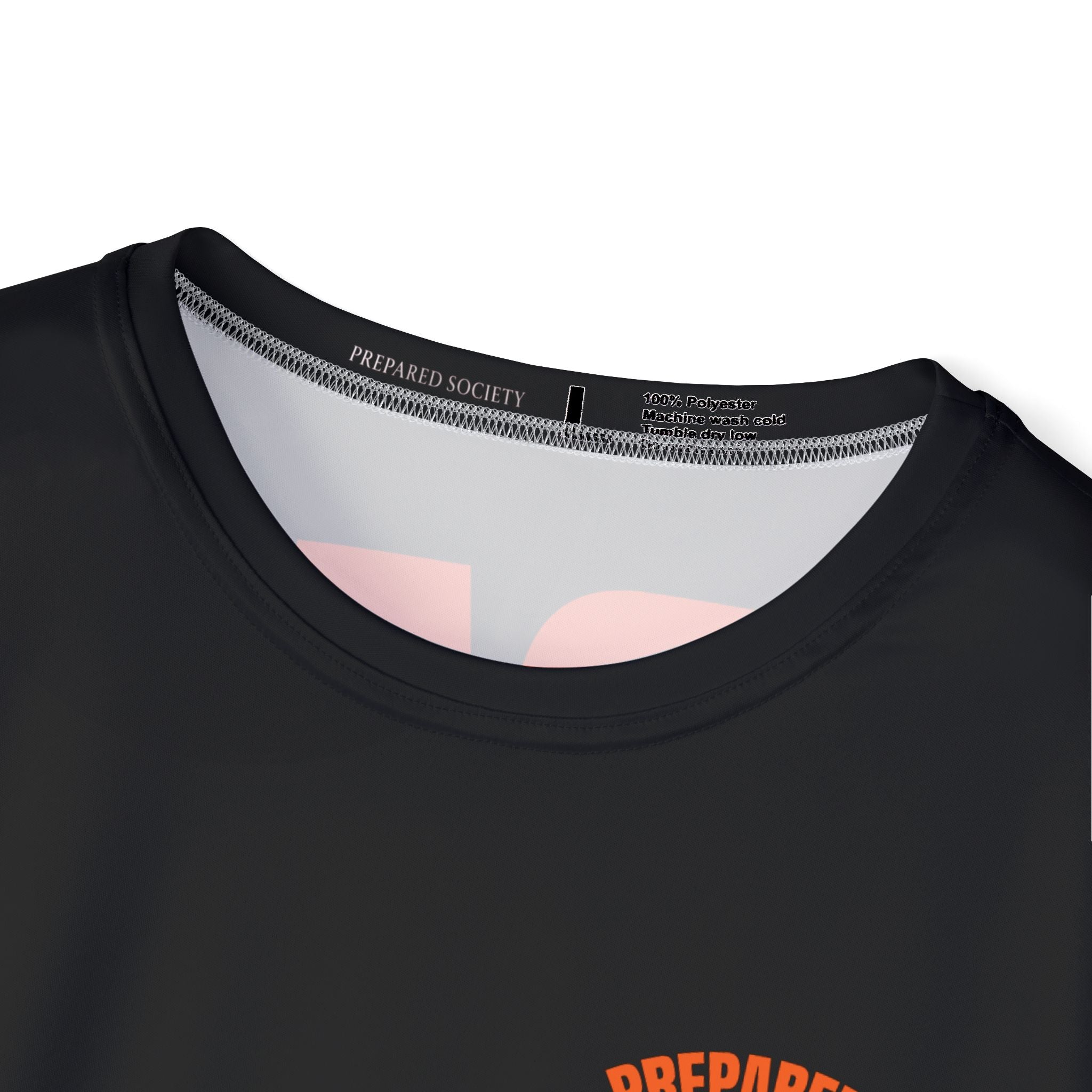 PR3PARED Graphic Sports Jersey Tee — Black/Orange All-Over Print Athletic Tee