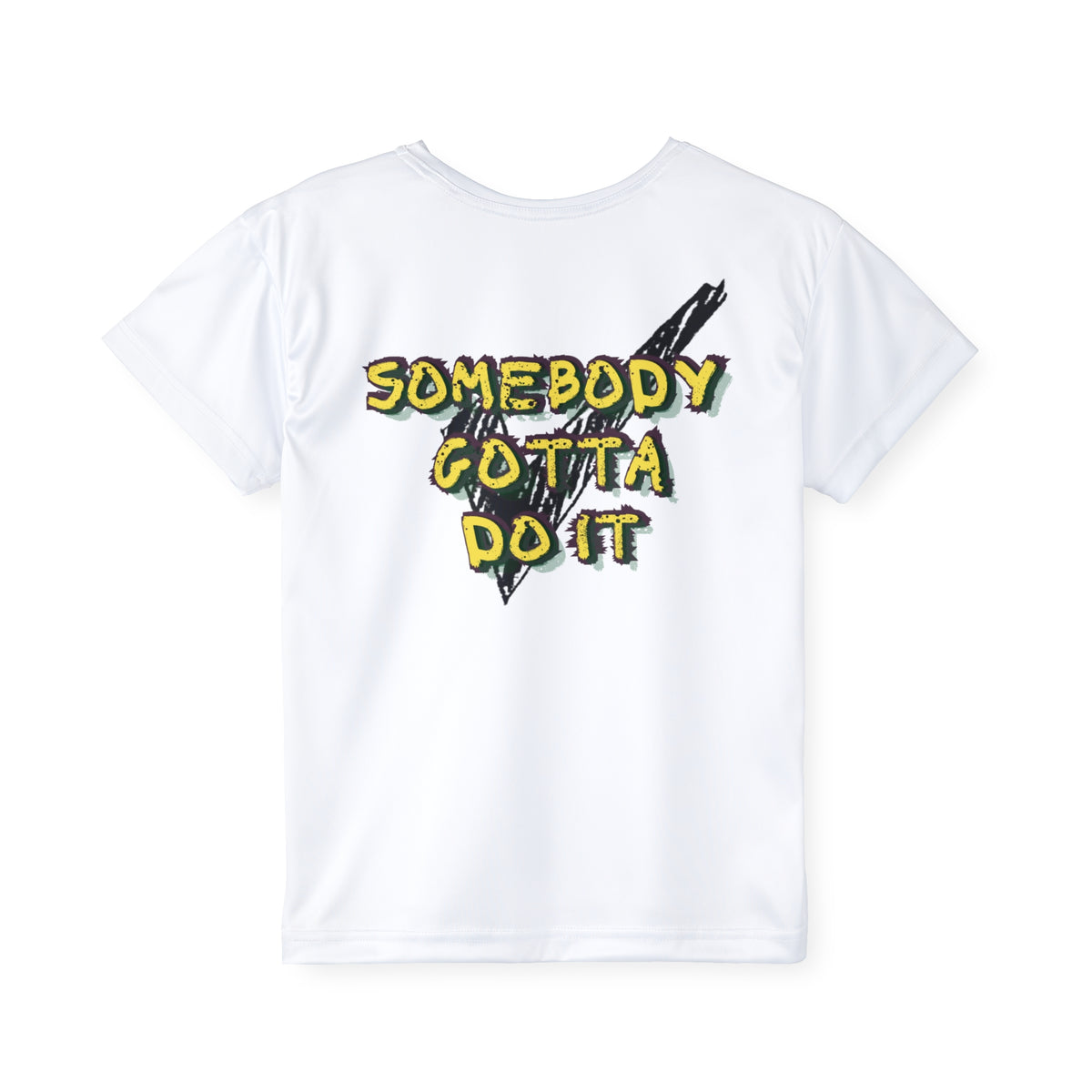 PS Kids Somebody Gotta Do It Jersey Tee — "MUSTAA AAAAAARRRRGG!!" Cartoon Shout Sports Tee