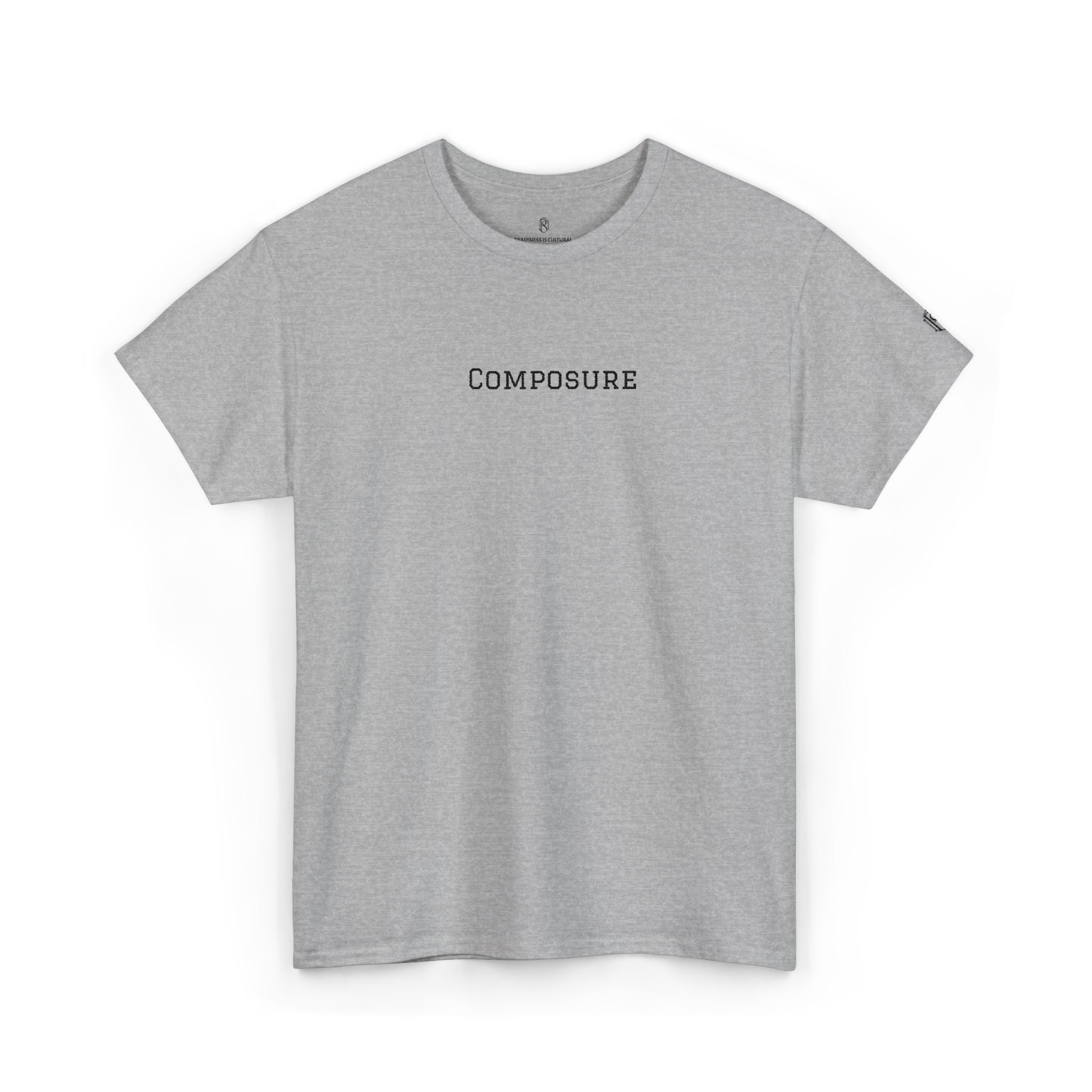 PR3PARED Composure Minimalist Embroidered Tee — Crewneck Shirt with 'Composure' Text
