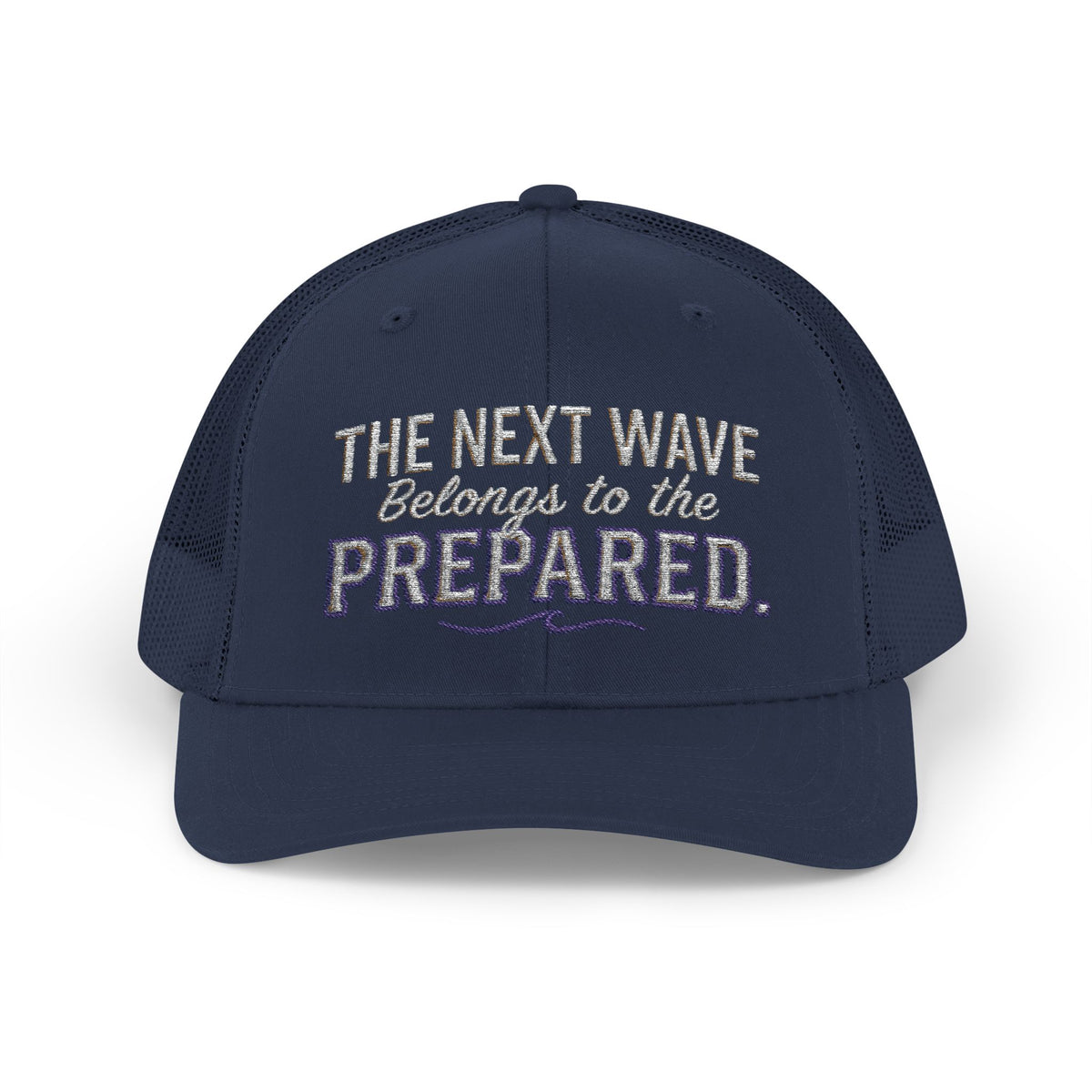 PR3PARED Snapback Embroidered Trucker Cap — 'The Next Wave Be Prepared' Ocean Patch Hat