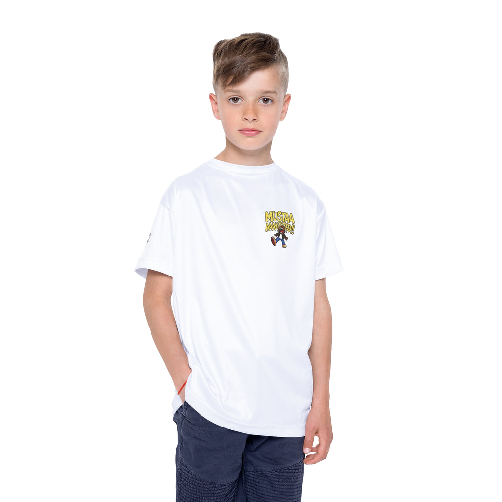 PS Kids Somebody Gotta Do It Jersey Tee — "MUSTAA AAAAAARRRRGG!!" Cartoon Shout Sports Tee