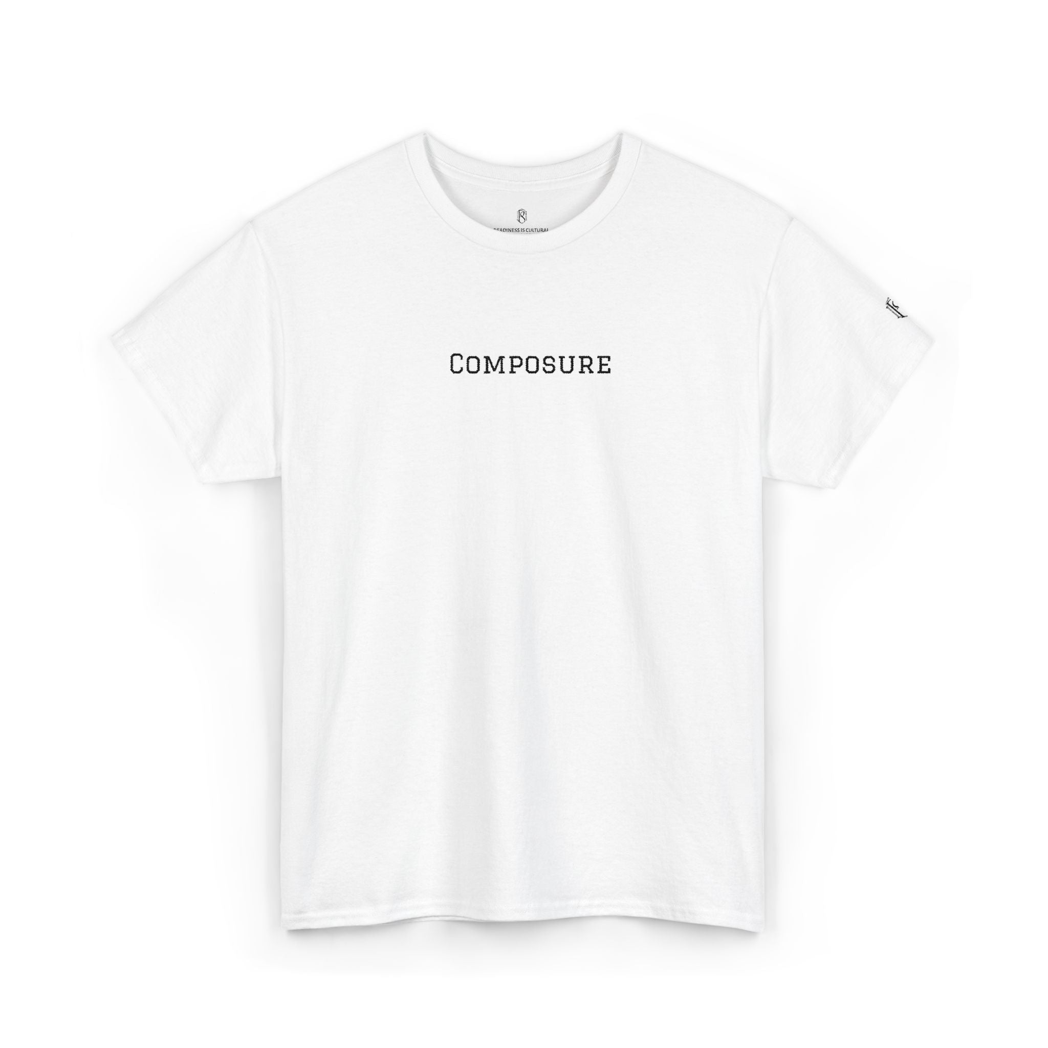 PR3PARED Composure Minimalist Embroidered Tee — Crewneck Shirt with 'Composure' Text
