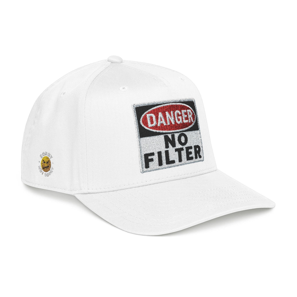 PR3PARED No Filter Embroidered Baseball Cap — 'Danger' Graphic Mid Profile Hat