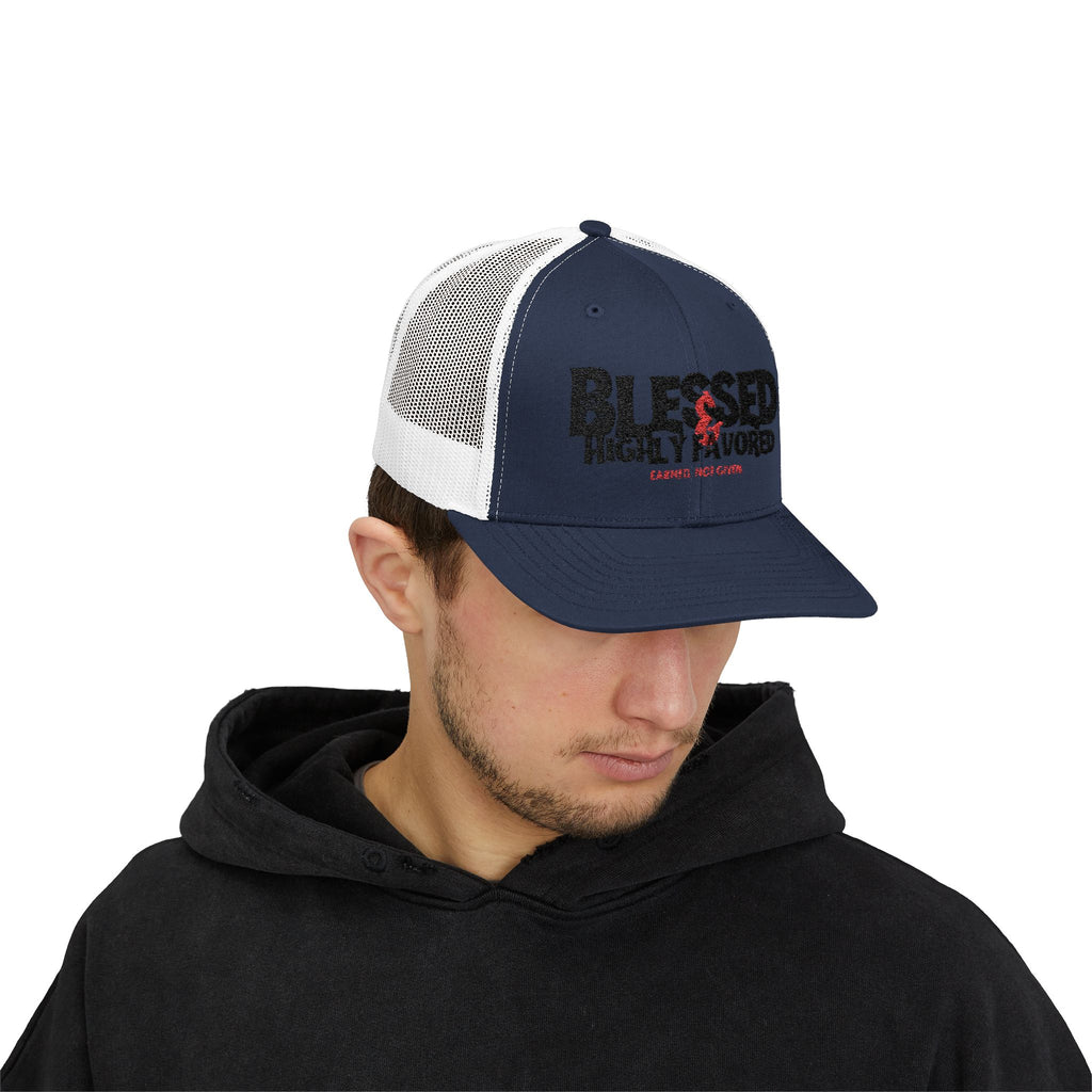 PR3PARED Embroidered Trucker Cap — "Blessed & Highly Favored" Embroidered Snapback