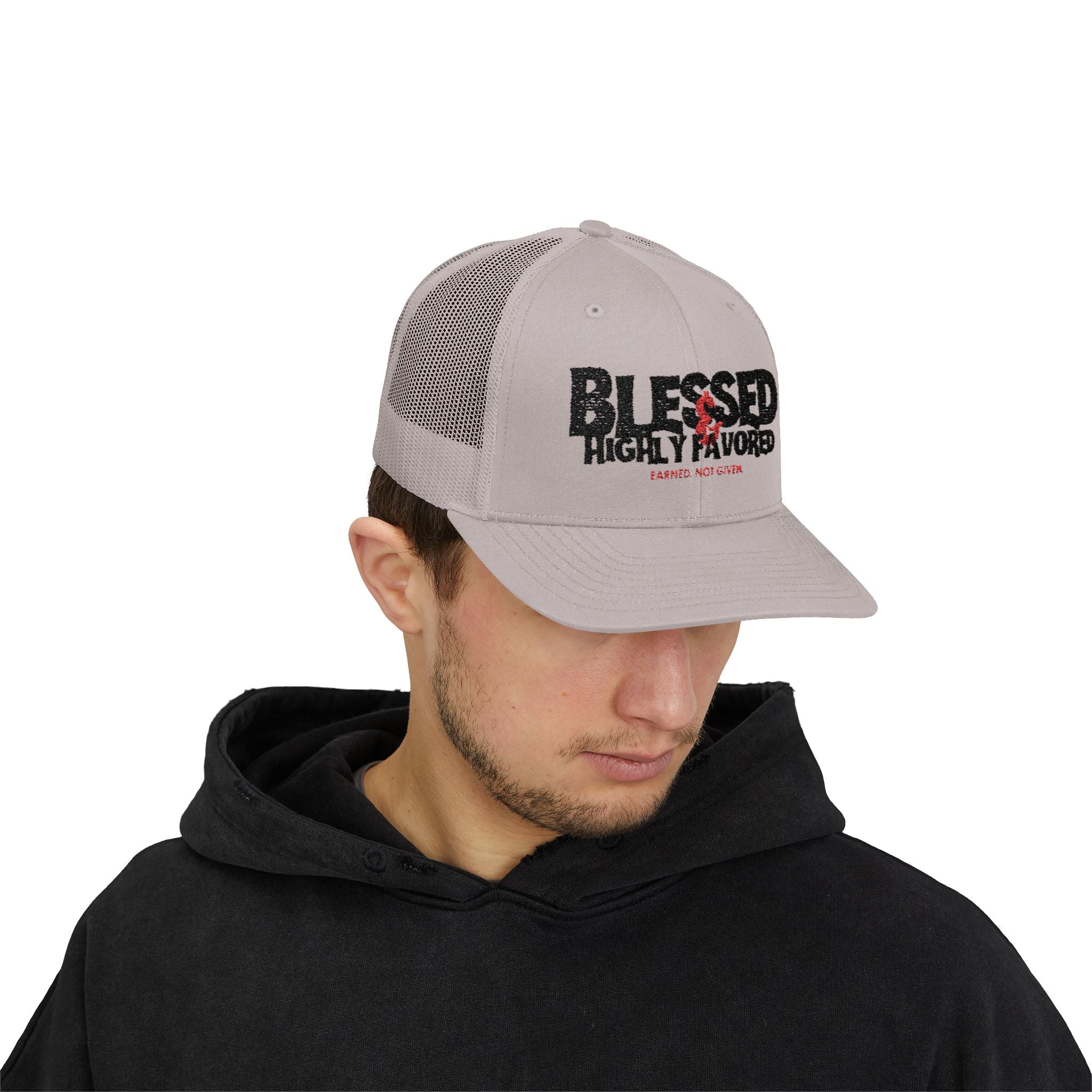 PR3PARED Embroidered Trucker Cap — "Blessed & Highly Favored" Embroidered Snapback