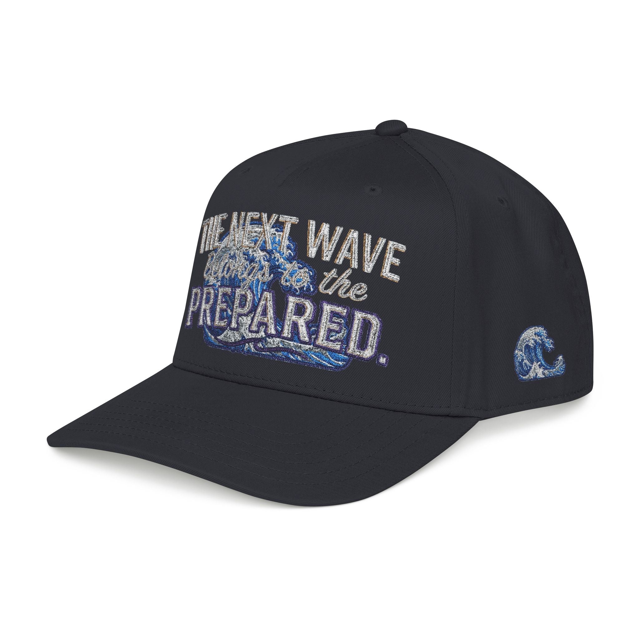 PR3PARED Wave Embroidered Baseball Cap — 'The Next Wave' Nautical Surf Hat