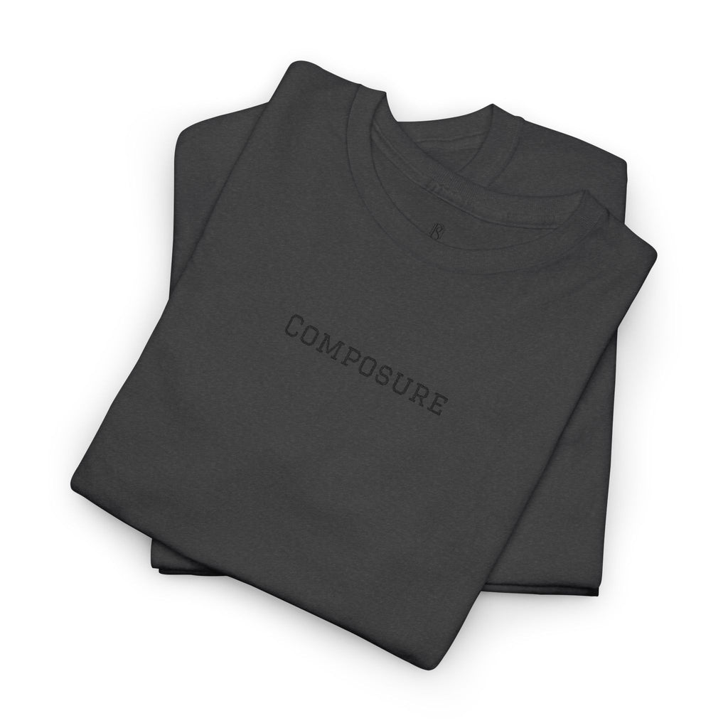 PR3PARED Composure Minimalist Embroidered Tee — Crewneck Shirt with 'Composure' Text