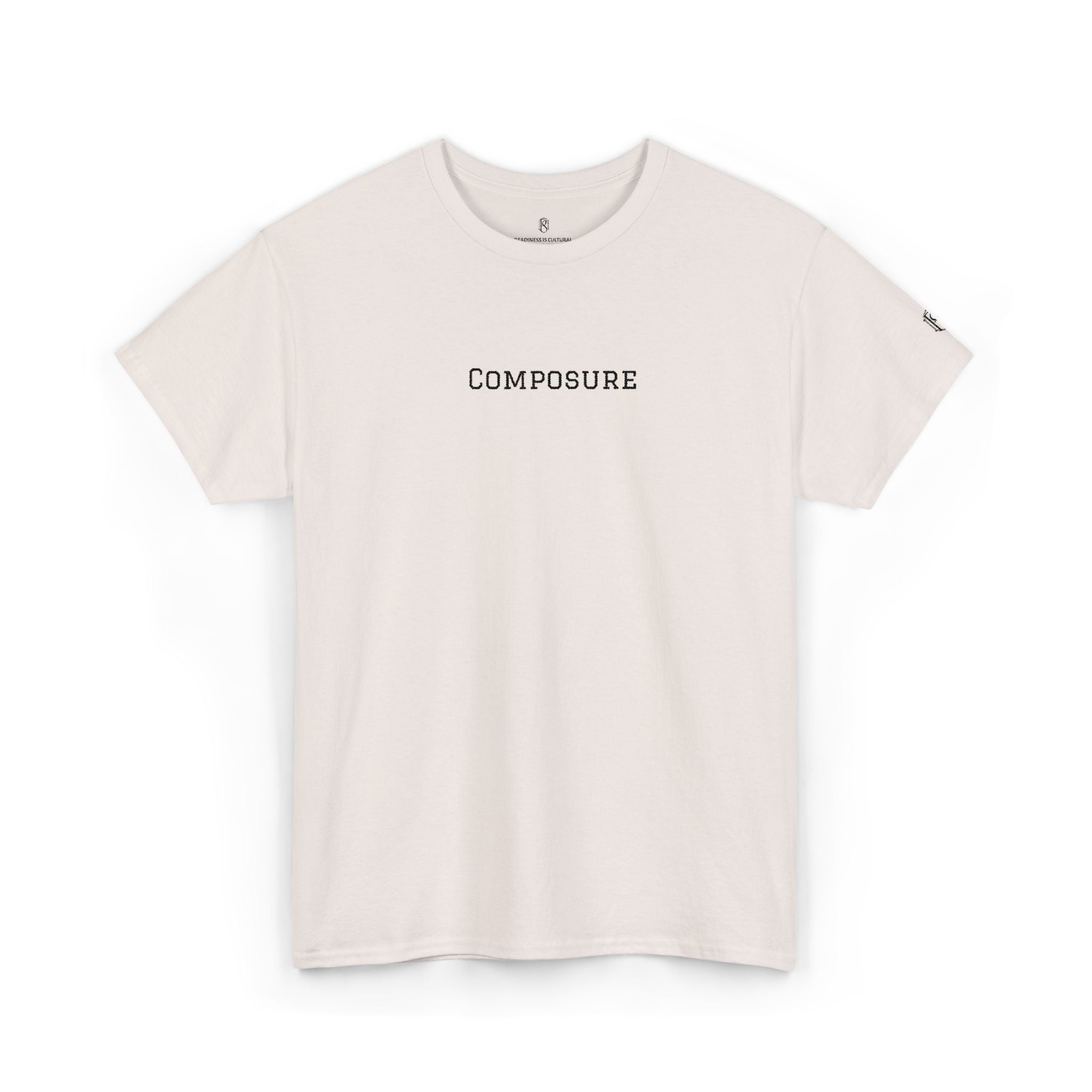 PR3PARED Composure Minimalist Embroidered Tee — Crewneck Shirt with 'Composure' Text