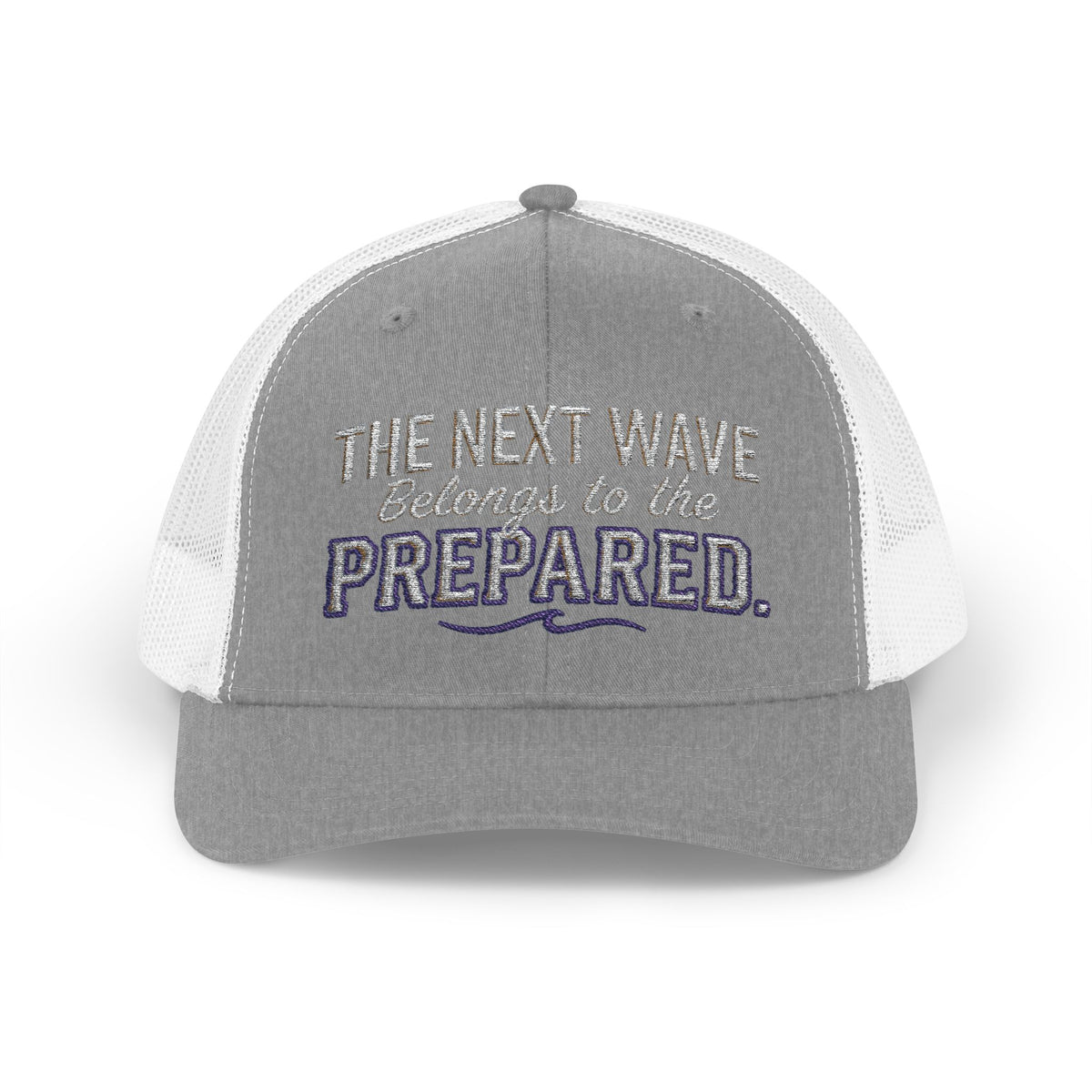 PR3PARED Snapback Embroidered Trucker Cap — 'The Next Wave Be Prepared' Ocean Patch Hat