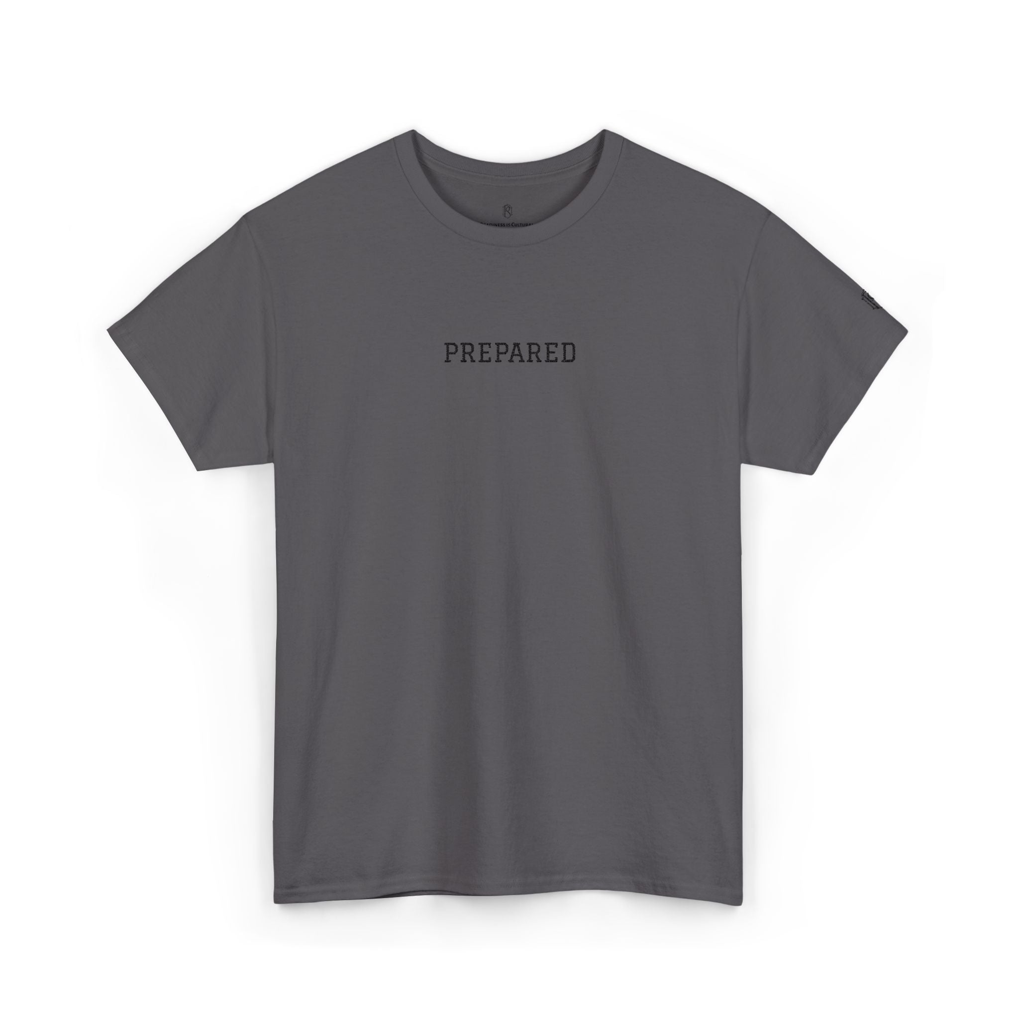 PR3PARED Graphic Embroidered Tee — Minimalist 'PREPARED' Text Shirt