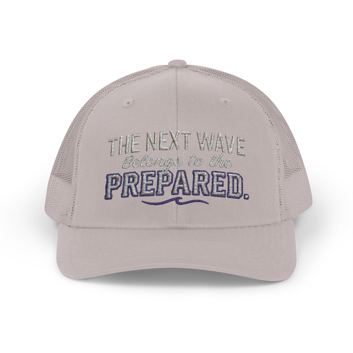 PR3PARED Snapback Embroidered Trucker Cap — 'The Next Wave Be Prepared' Ocean Patch Hat