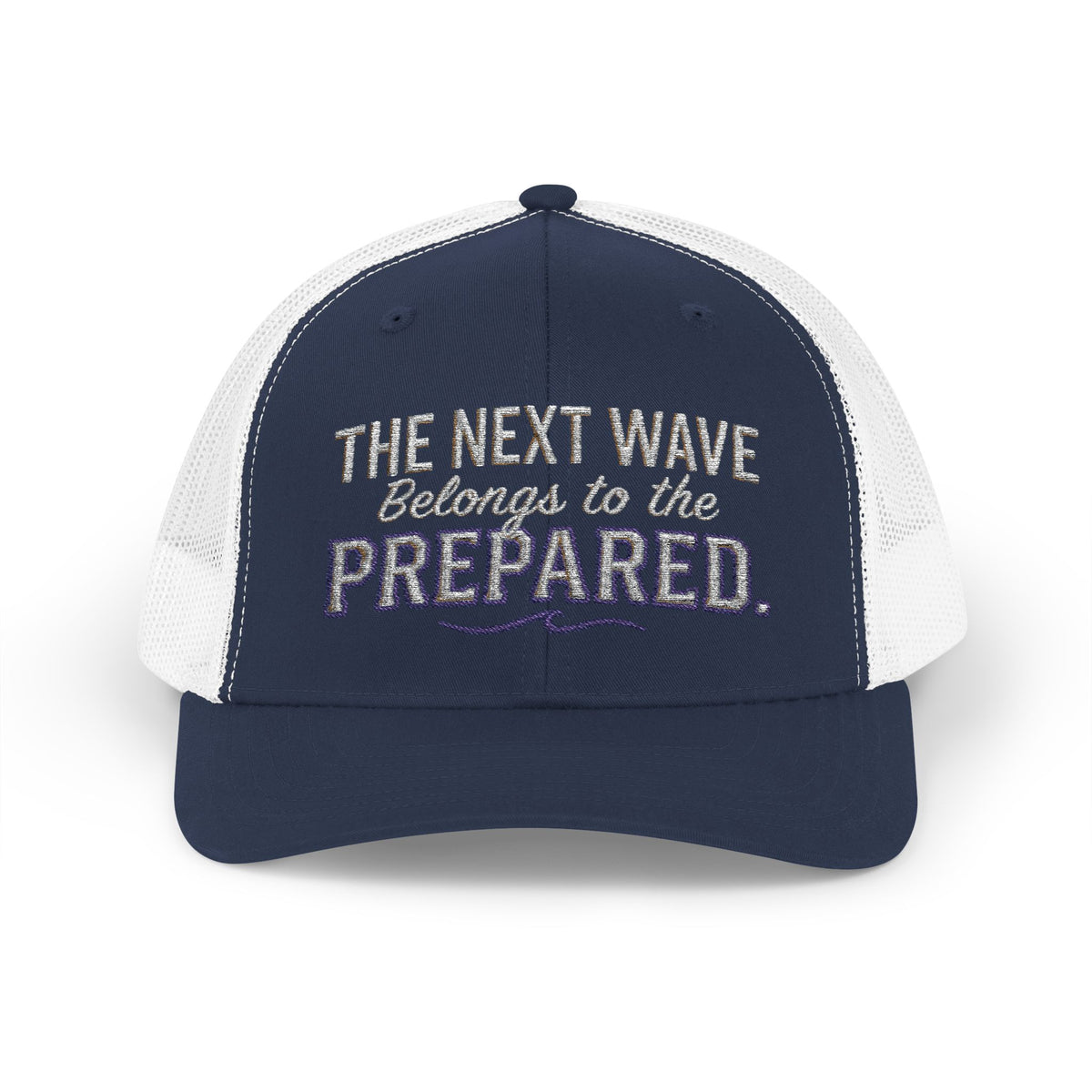 PR3PARED Snapback Embroidered Trucker Cap — 'The Next Wave Be Prepared' Ocean Patch Hat