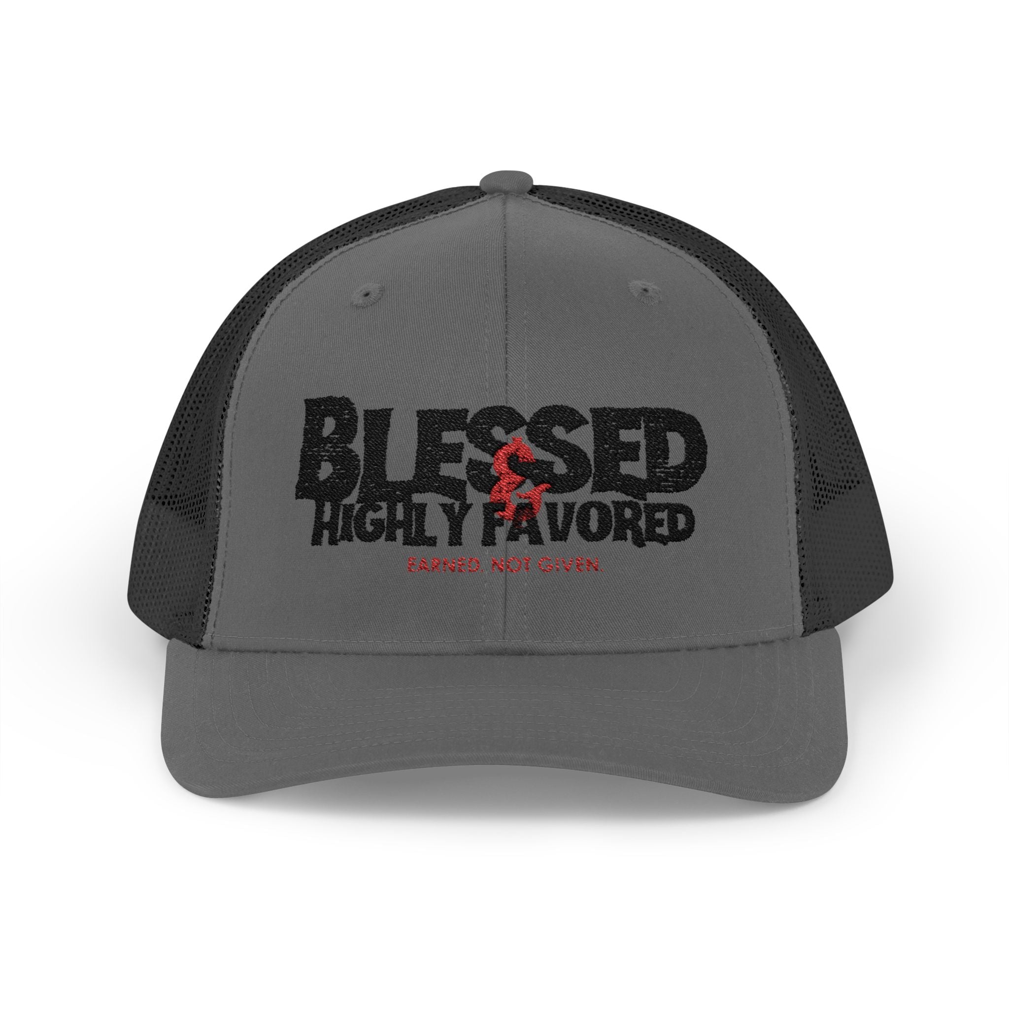 PR3PARED Embroidered Trucker Cap — "Blessed & Highly Favored" Embroidered Snapback