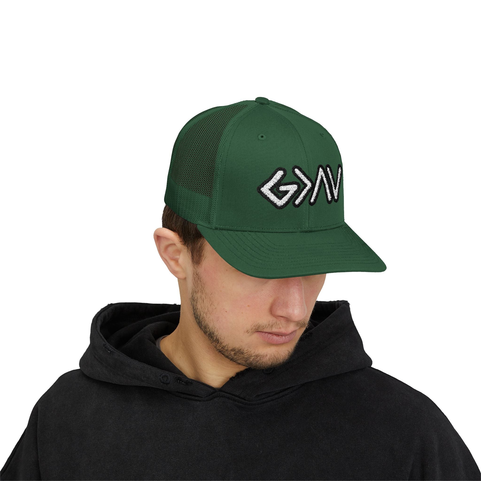 PR3PARED GOD>Ups & Downs Trucker Cap – Embroidered Snapback Mesh Hat