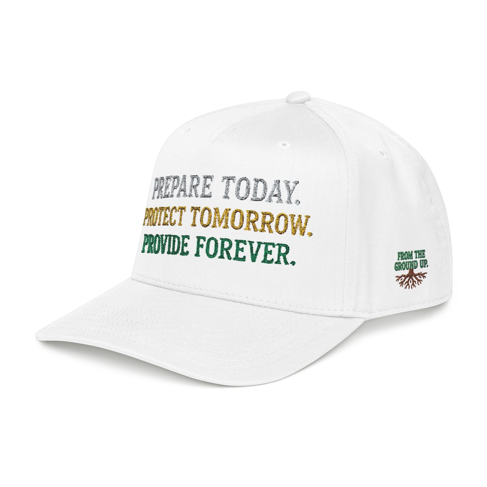 PR3PARED Eco Message Baseball Cap — “Prepare Today. Protect Tomorrow. Provide Forever.”