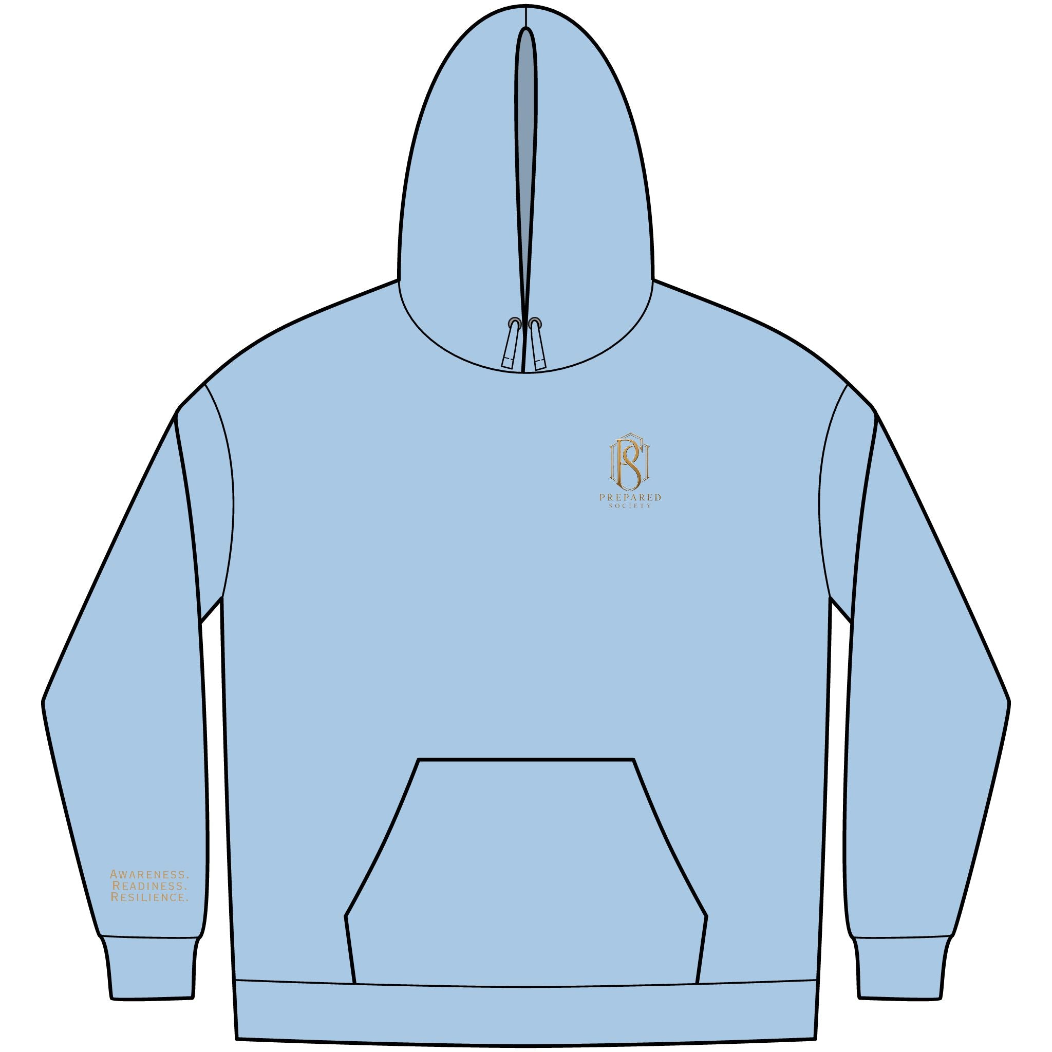 PR3PARED Minimal Logo Embroidered Hoodie — Small Chest Monogram Pullover