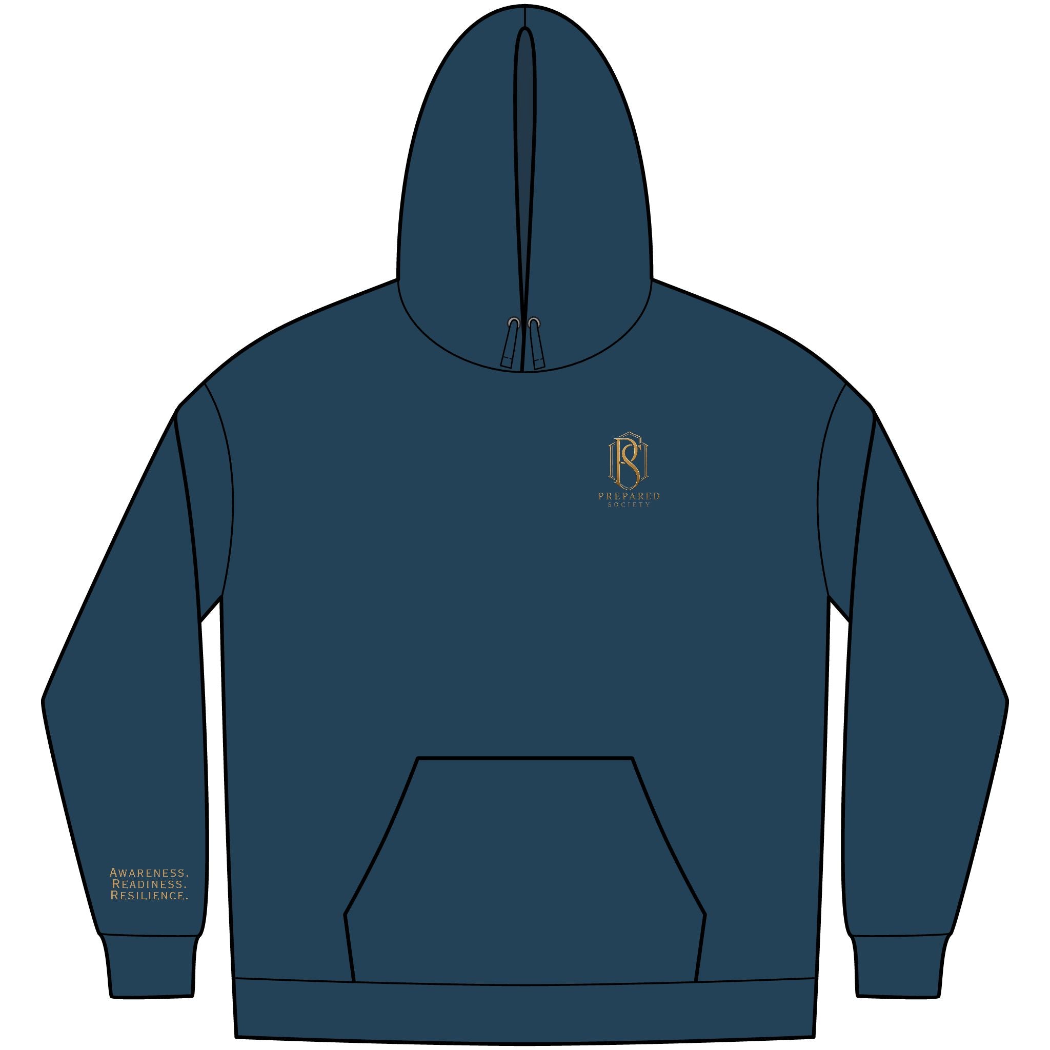 PR3PARED Minimal Logo Embroidered Hoodie — Small Chest Monogram Pullover