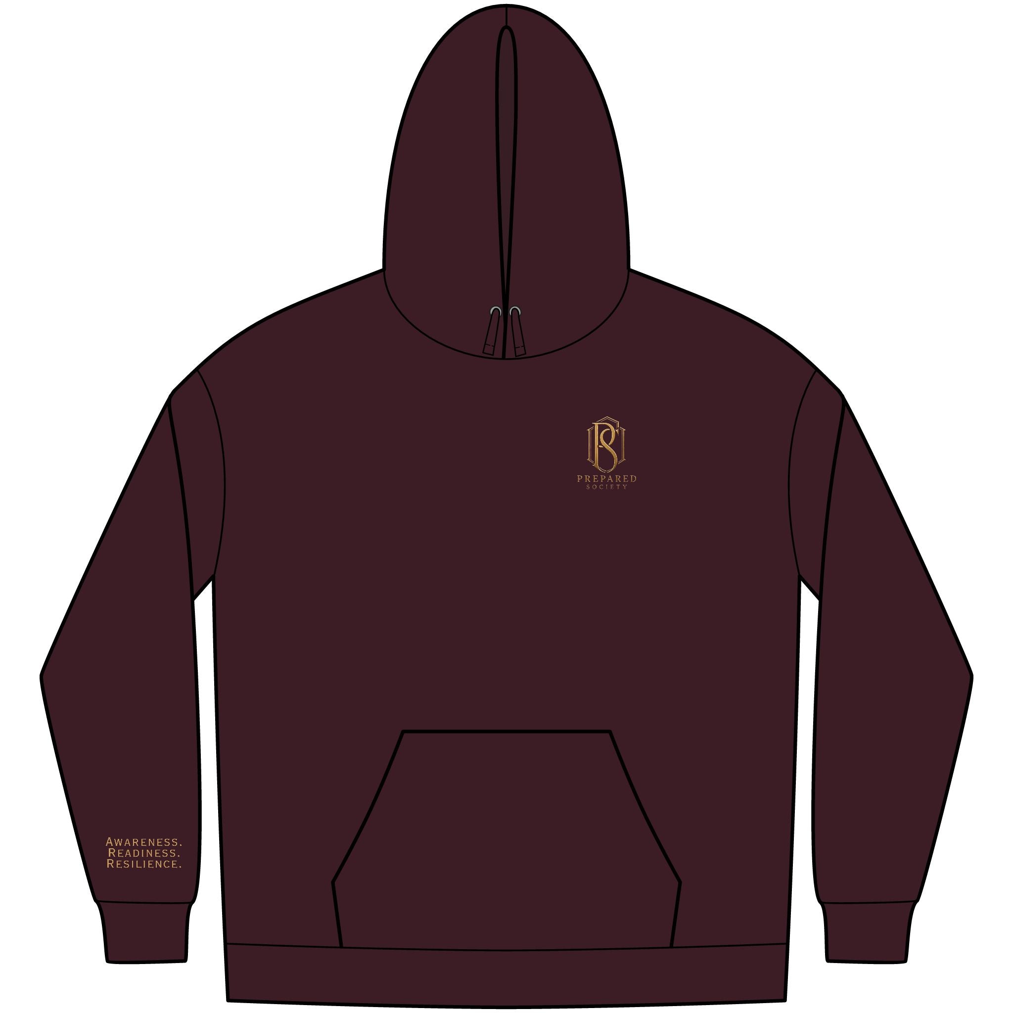 PR3PARED Minimal Logo Embroidered Hoodie — Small Chest Monogram Pullover