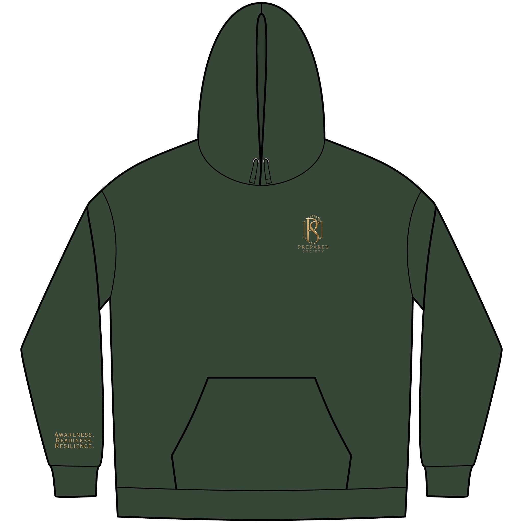 PR3PARED Minimal Logo Embroidered Hoodie — Small Chest Monogram Pullover