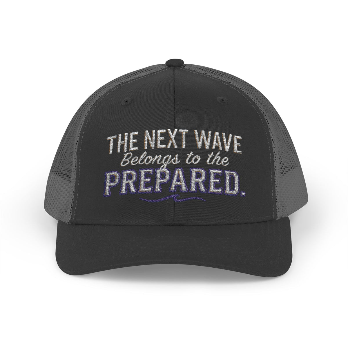PR3PARED Snapback Embroidered Trucker Cap — 'The Next Wave Be Prepared' Ocean Patch Hat