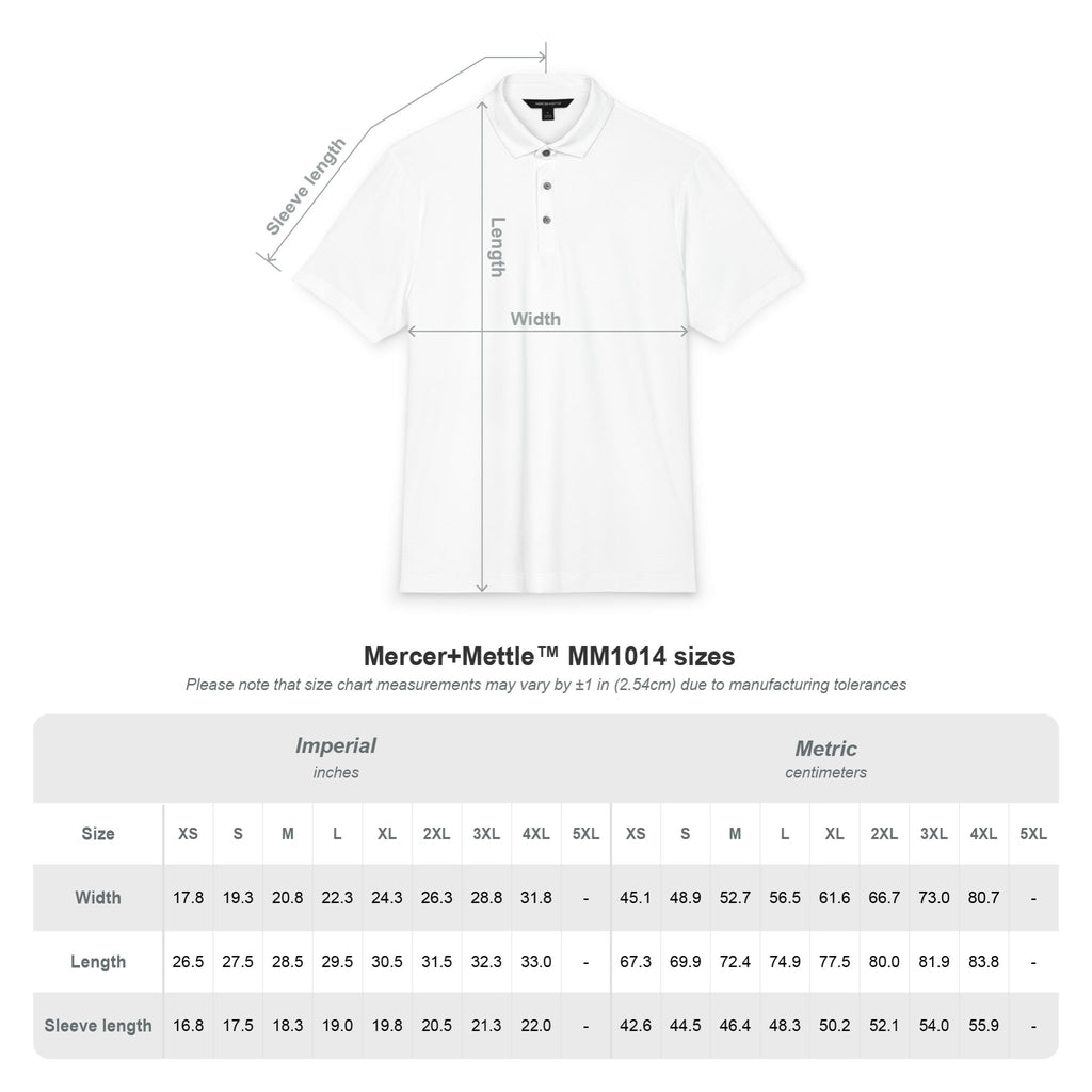 PR3PARED Mercer+Mettle Stretch Jersey Embroidered Polo — Minimal Monogram Chest Logo