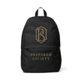 PR3PARED Monogram Backpack - Black Fabric Daypack with Gold Crest