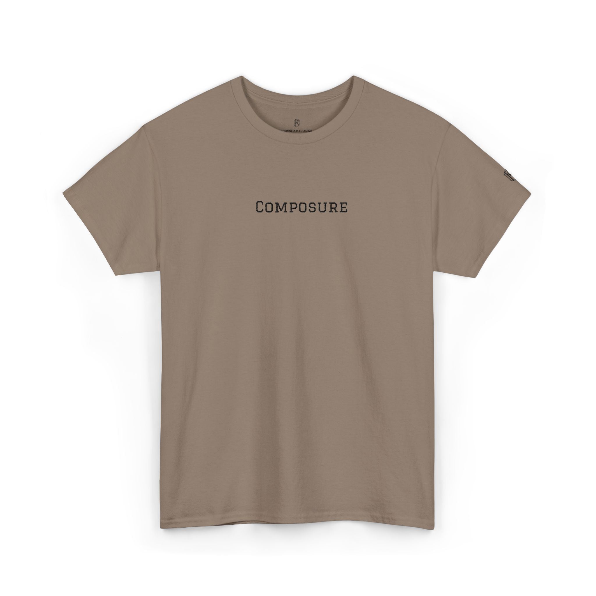 PR3PARED Composure Minimalist Embroidered Tee — Crewneck Shirt with 'Composure' Text