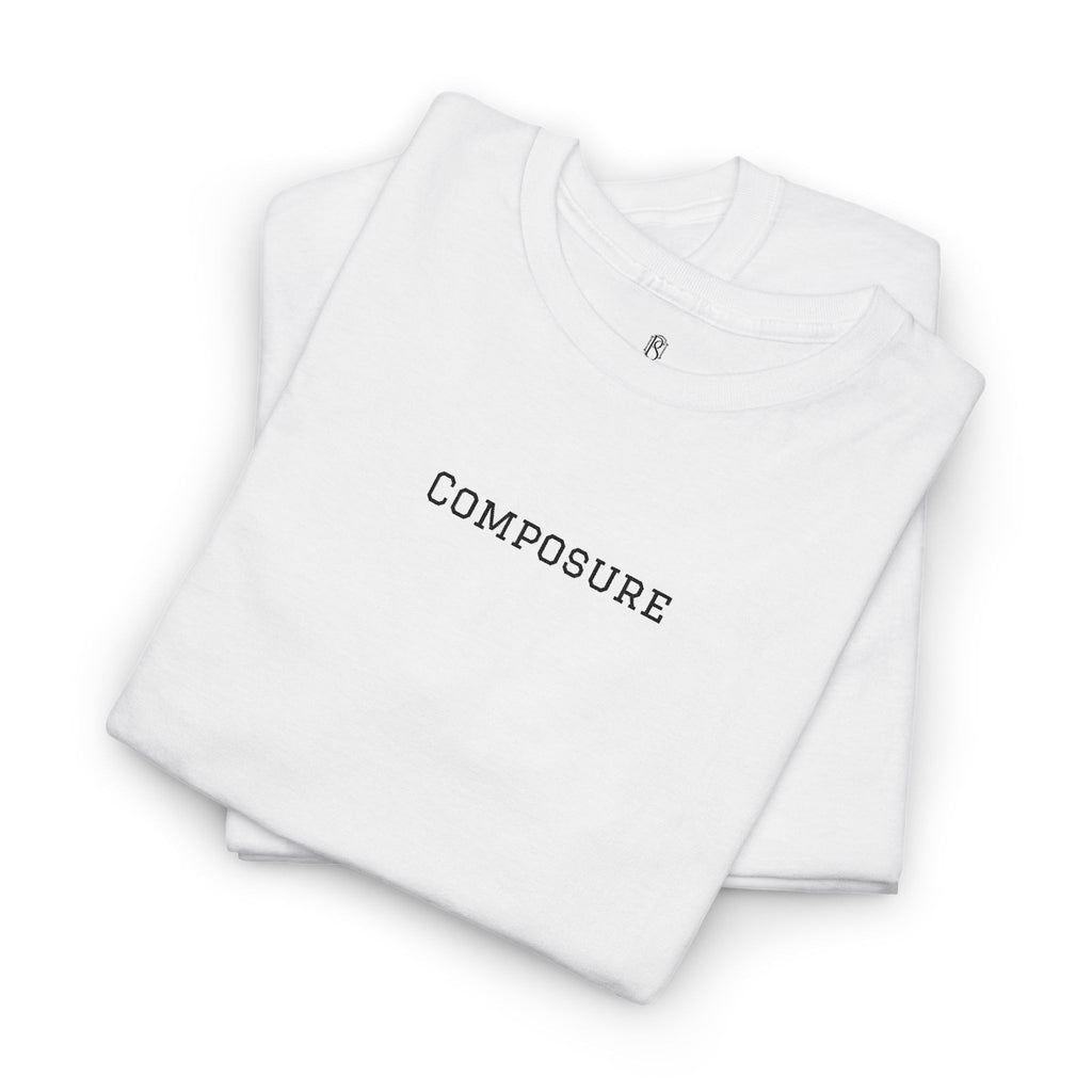 PR3PARED Composure Minimalist Embroidered Tee — Crewneck Shirt with 'Composure' Text