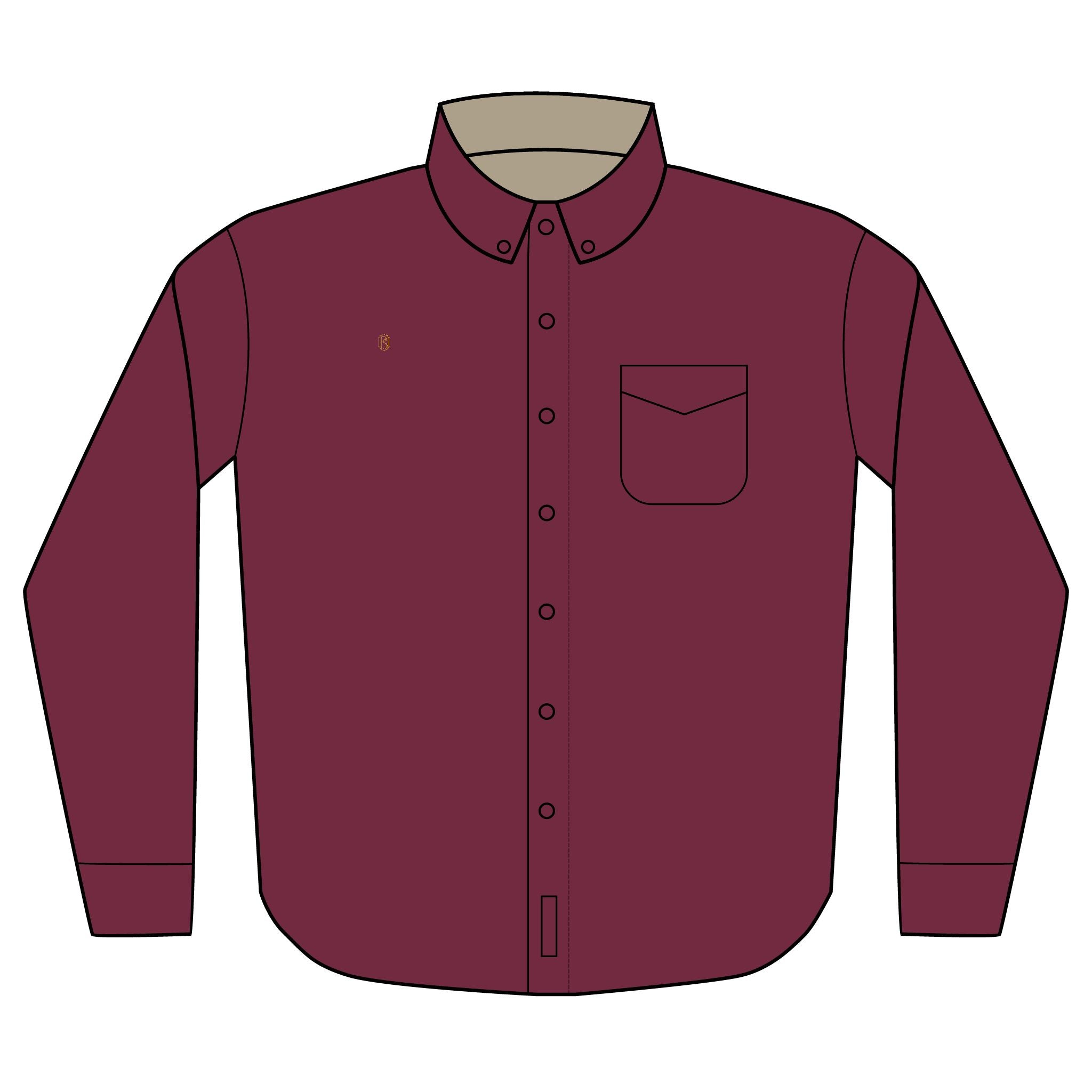 PR3PARED Embroidered Long Sleeve Button-Up Shirt Gold