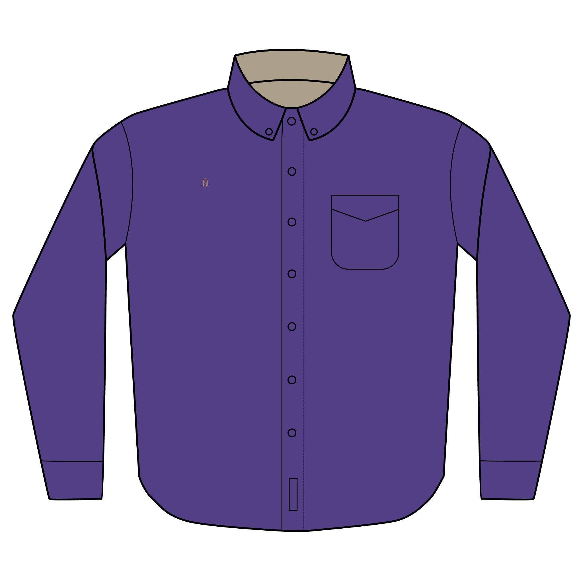 PR3PARED Embroidered Long Sleeve Button-Up Shirt Gold