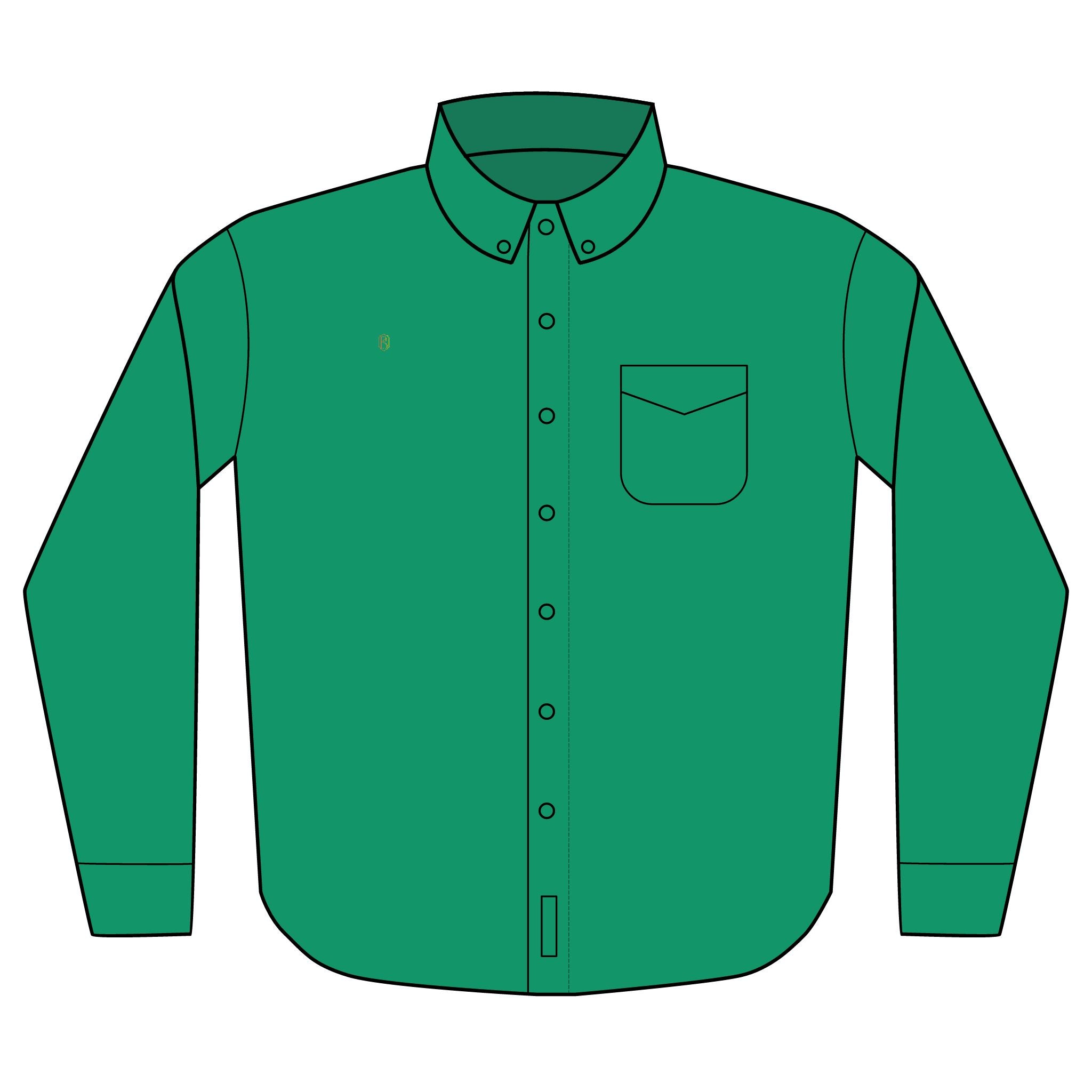 PR3PARED Embroidered Long Sleeve Button-Up Shirt Gold