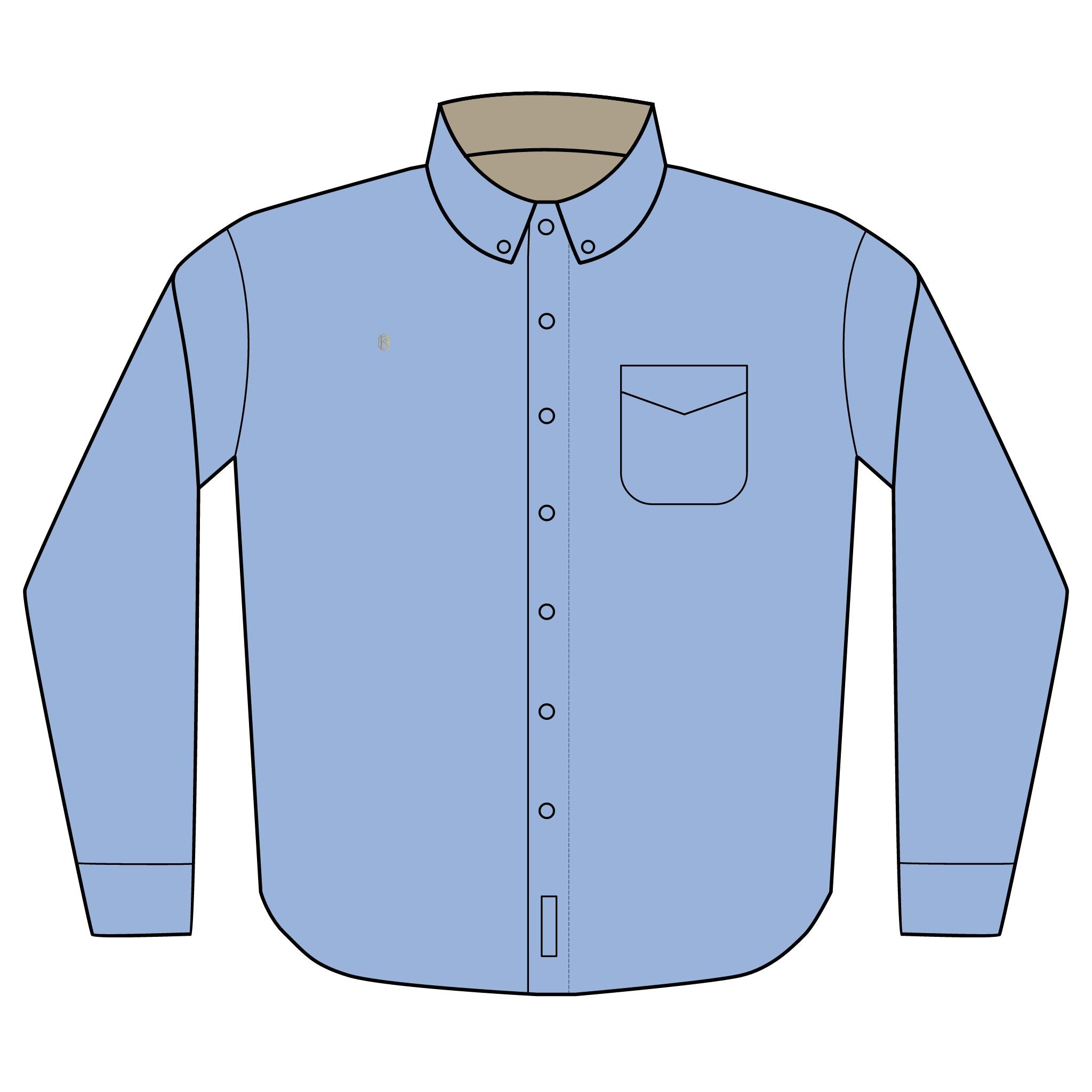 PR3PARED Embroidered Long Sleeve Button-Up Shirt Gold