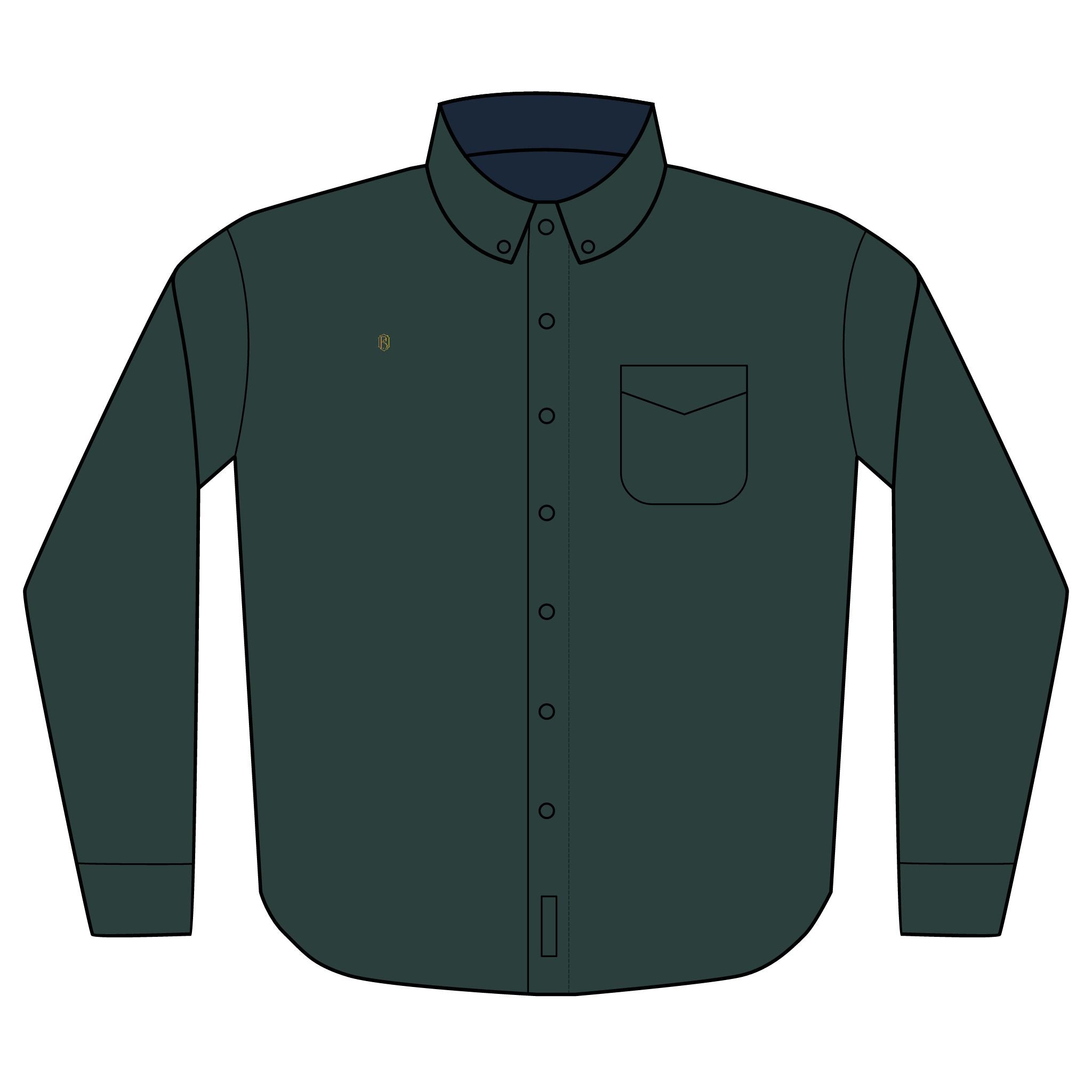 PR3PARED Embroidered Long Sleeve Button-Up Shirt Gold