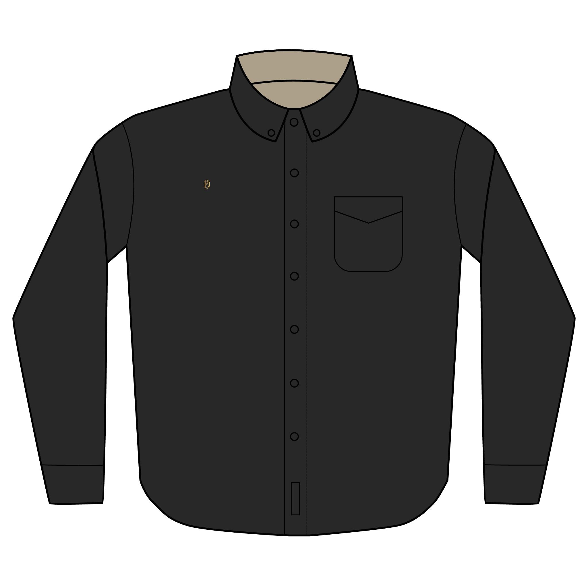PR3PARED Embroidered Long Sleeve Button-Up Shirt Gold