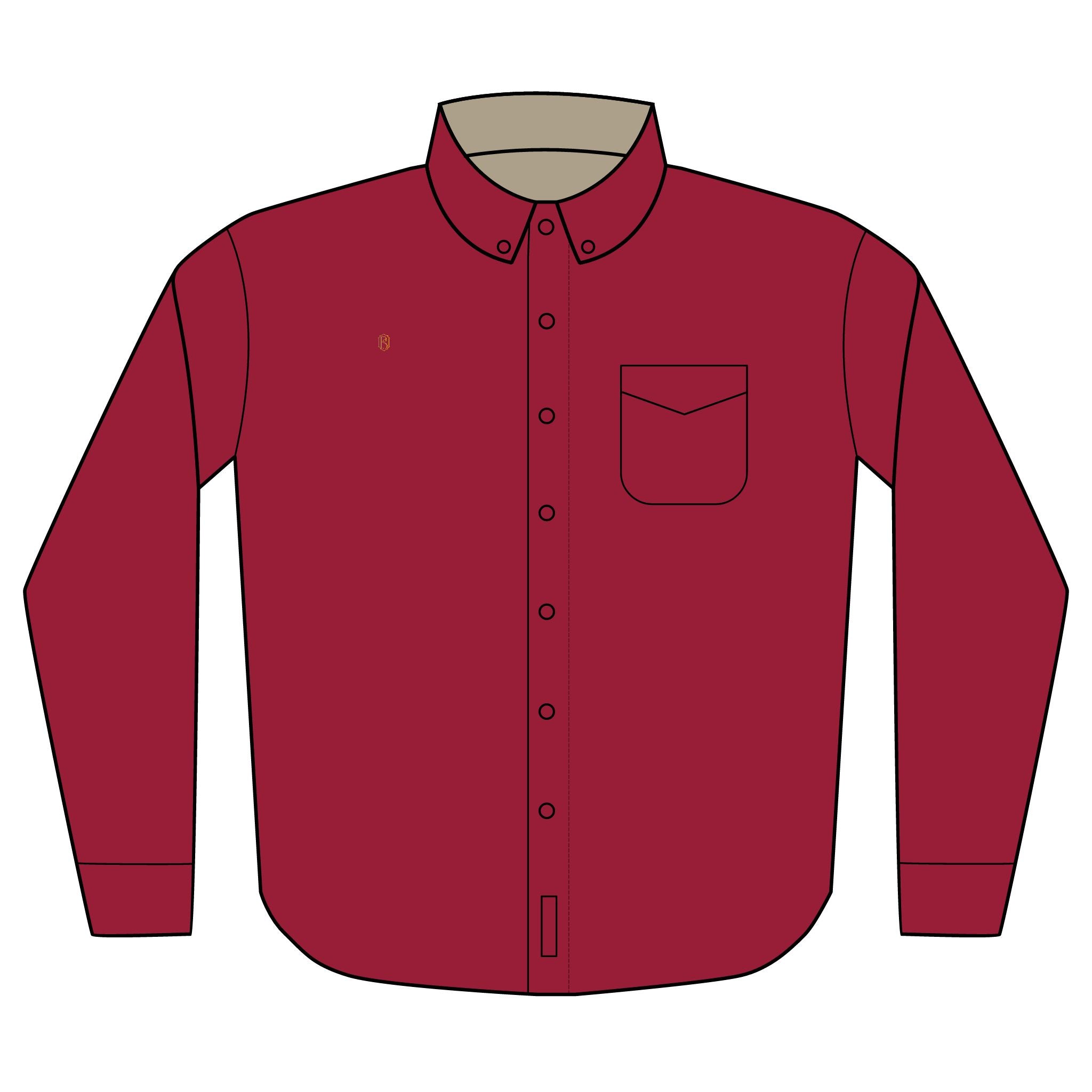 PR3PARED Embroidered Long Sleeve Button-Up Shirt Gold