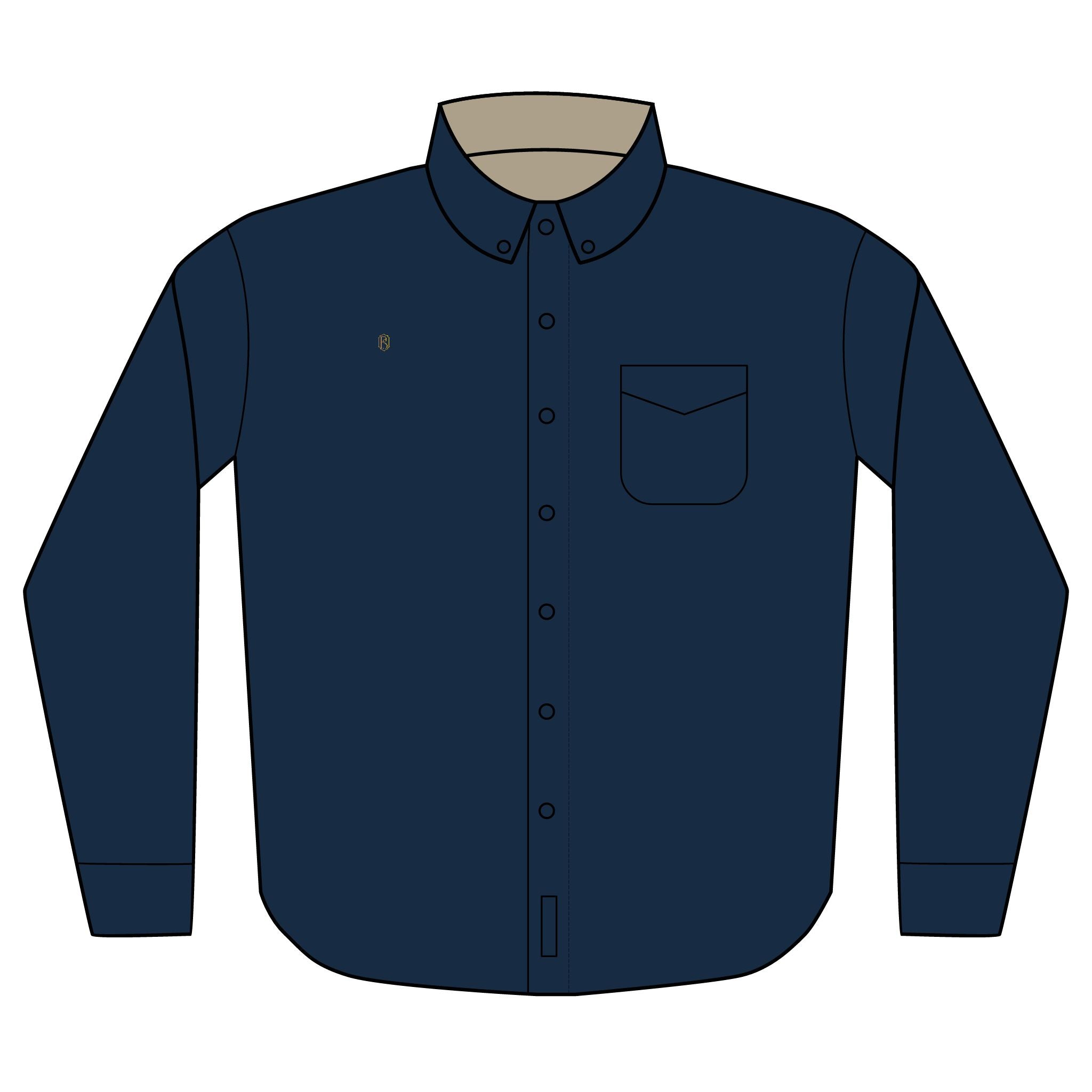 PR3PARED Embroidered Long Sleeve Button-Up Shirt Gold