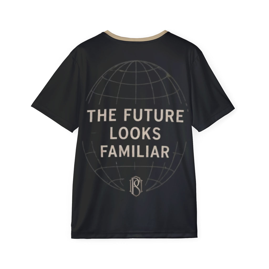PR3PARED Sports Jersey Tee — "Melanin Futures" Graphic Athletic Tee (The Future Looks Familiar)