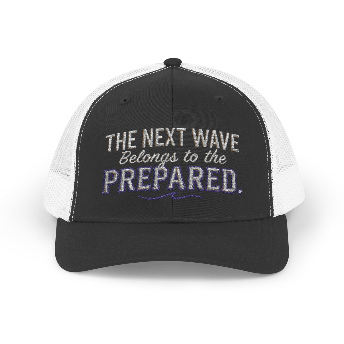 PR3PARED Snapback Embroidered Trucker Cap — 'The Next Wave Be Prepared' Ocean Patch Hat