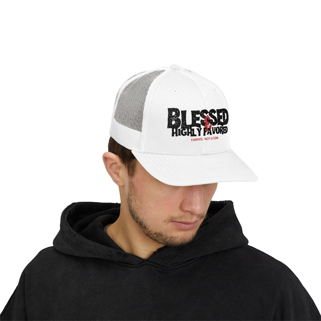 PR3PARED Embroidered Trucker Cap — "Blessed & Highly Favored" Embroidered Snapback