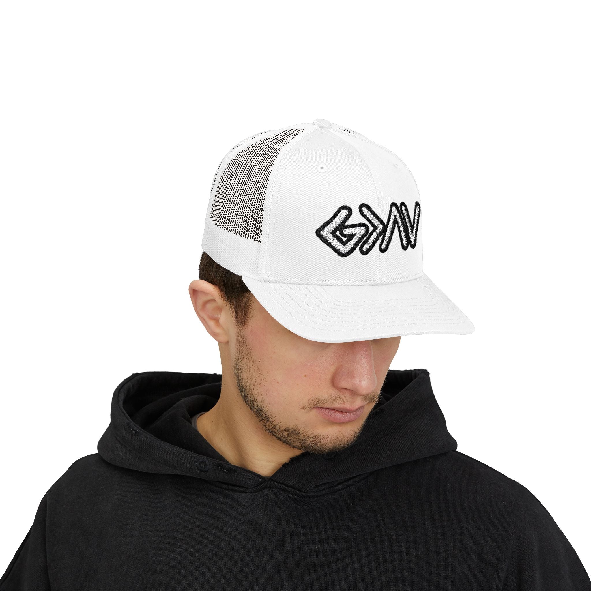 PR3PARED GOD>Ups & Downs Trucker Cap – Embroidered Snapback Mesh Hat