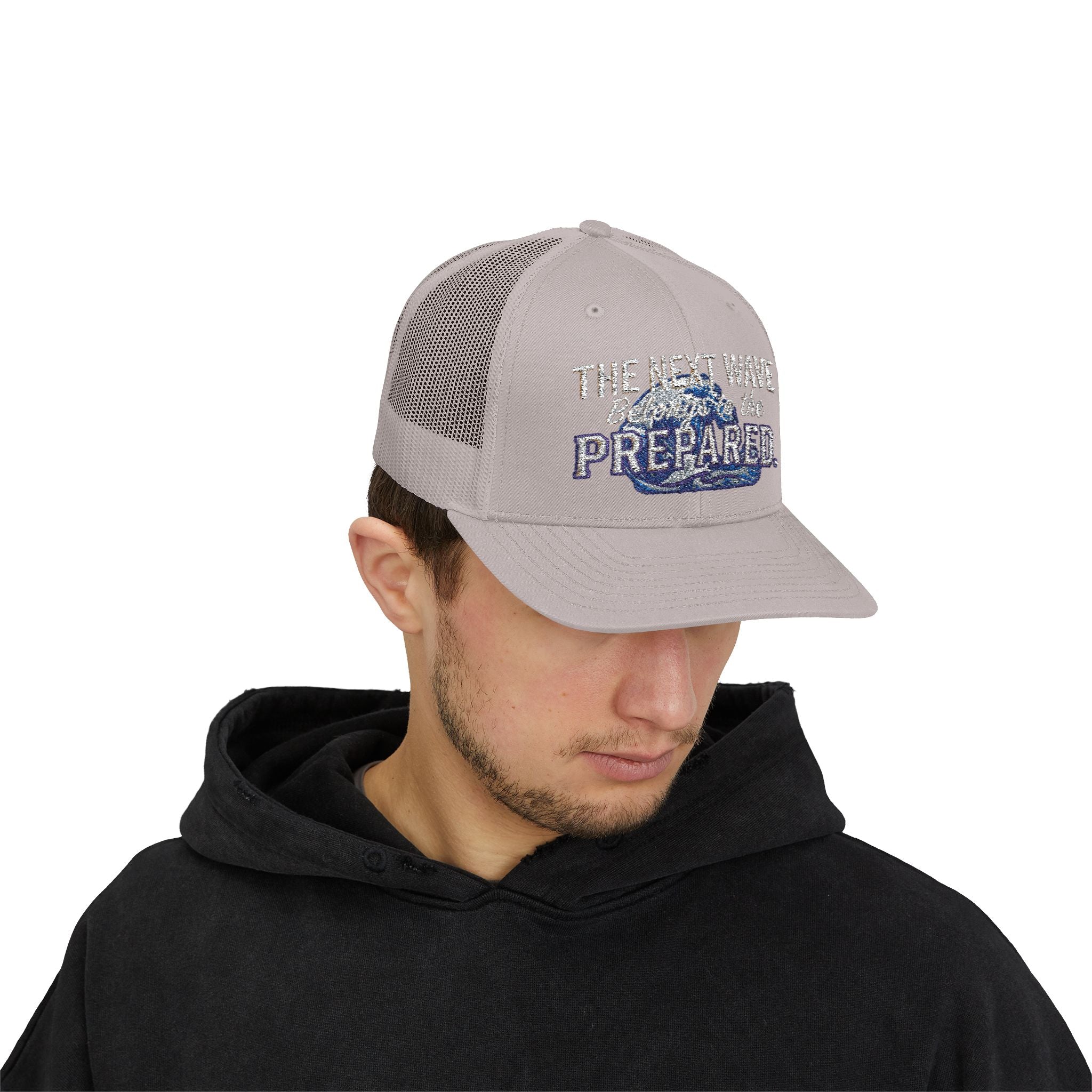 PR3PARED Snapback Embroidered Trucker Cap — 'The Next Wave Be Prepared' Ocean Patch Hat