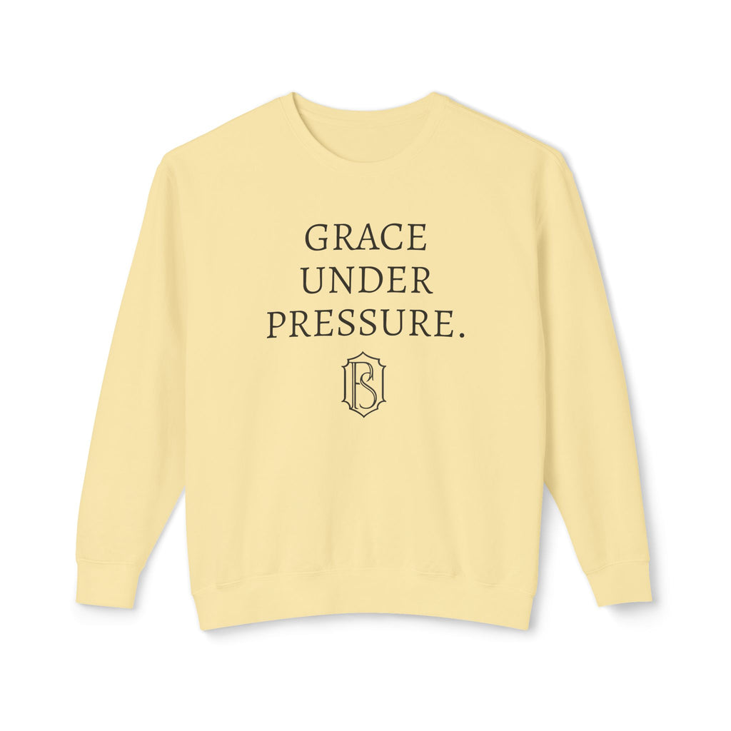 PR3PARED Crewneck Sweatshirt — "Grace Under Pressure" Minimalist Inspirational Pullover