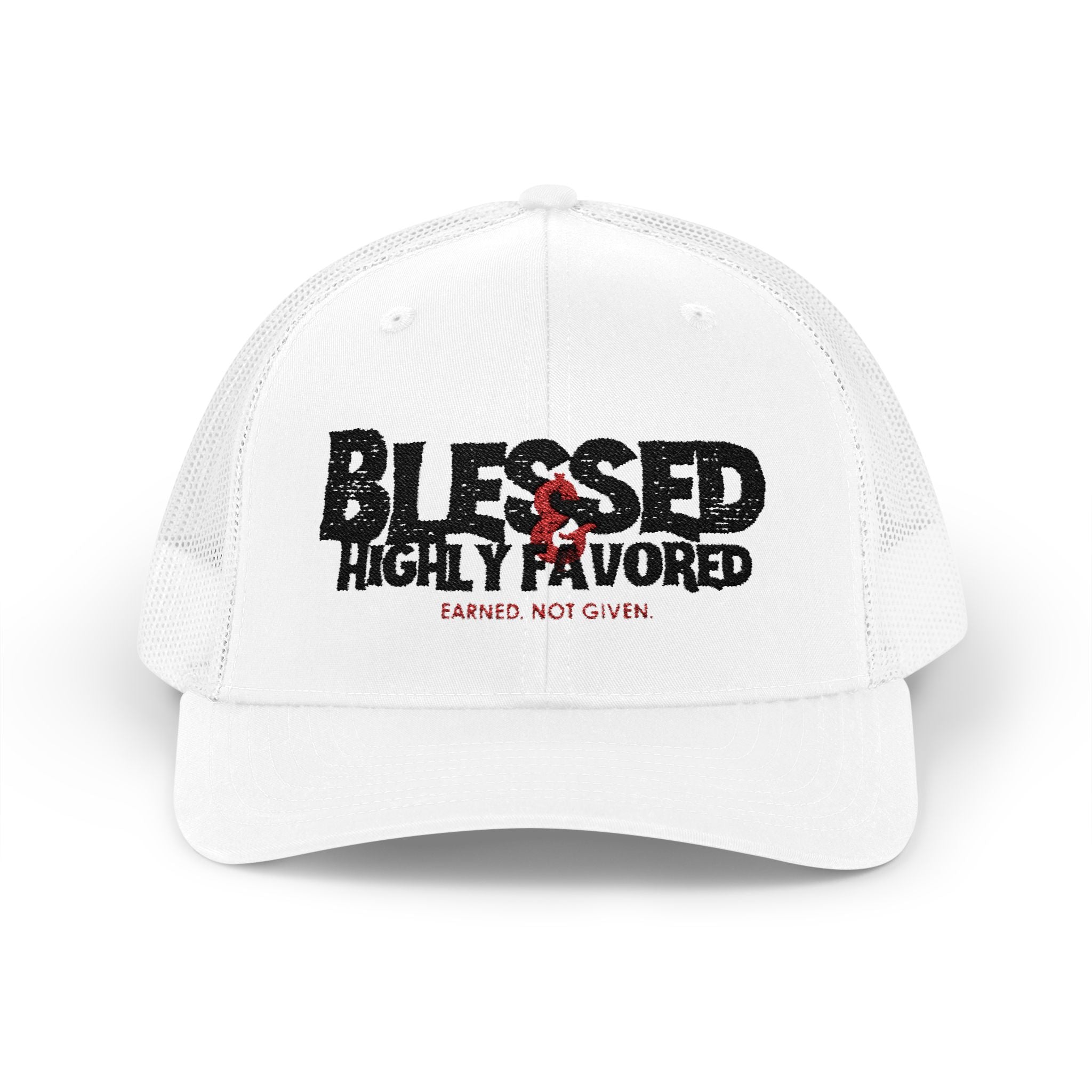 PR3PARED Embroidered Trucker Cap — "Blessed & Highly Favored" Embroidered Snapback