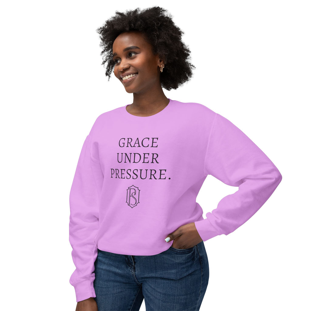 PR3PARED Crewneck Sweatshirt — "Grace Under Pressure" Minimalist Inspirational Pullover