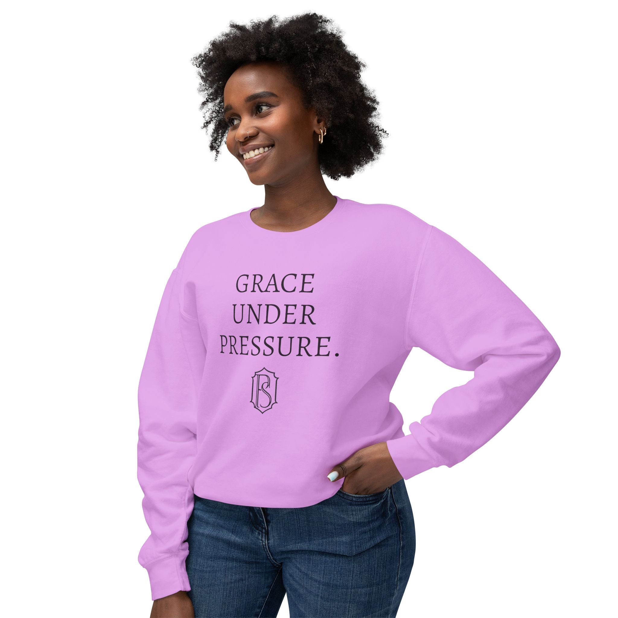 PR3PARED Crewneck Sweatshirt — "Grace Under Pressure" Minimalist Inspirational Pullover