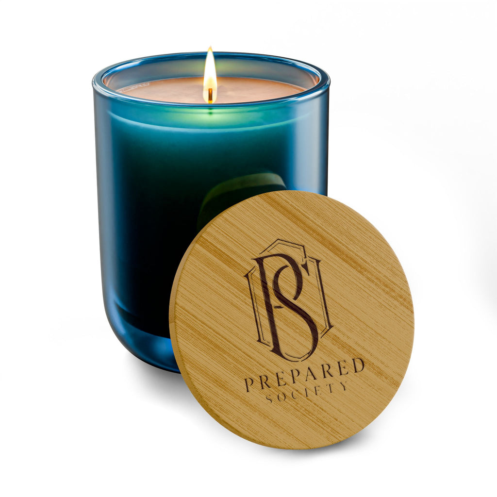 PR3PARED Engraved Bamboo-Lid 14oz Scented Soy Candle – Luxury Aromatherapy Candle