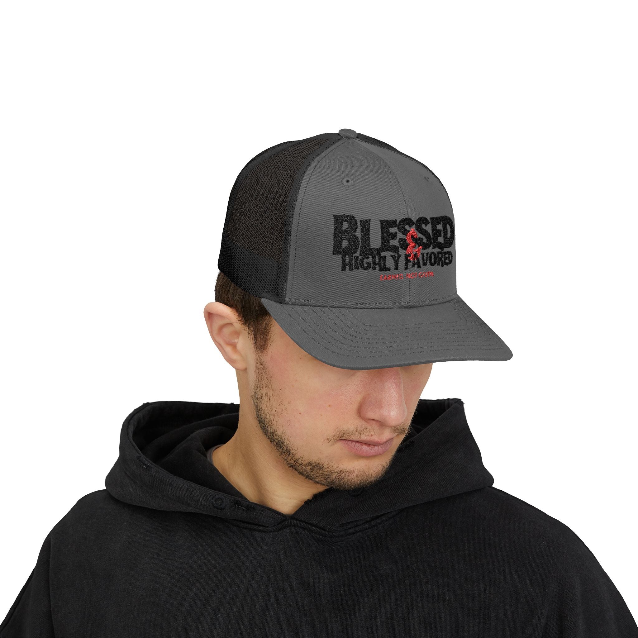 PR3PARED Embroidered Trucker Cap — "Blessed & Highly Favored" Embroidered Snapback