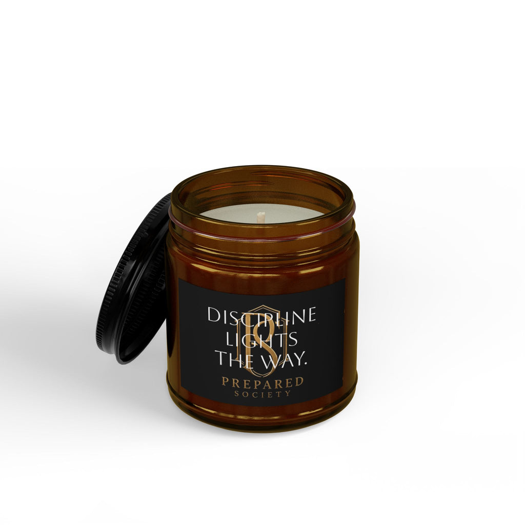PR3PARED Soy Candle — "Discipline Lights the Way" Amber Jar (4oz & 9oz)