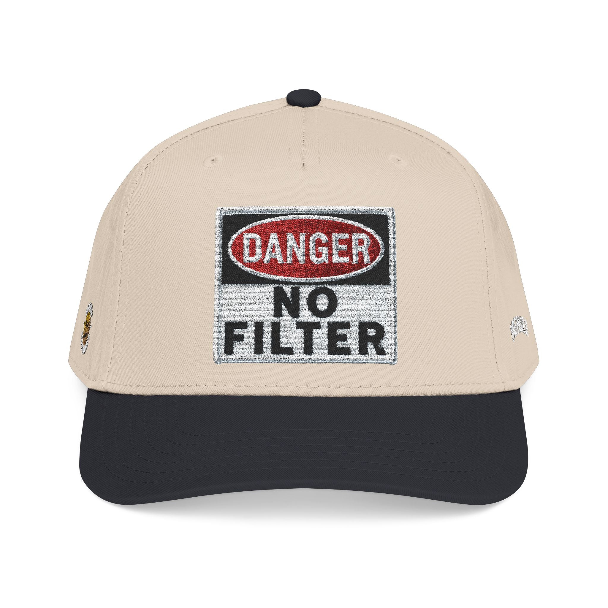 PR3PARED No Filter Embroidered Baseball Cap — 'Danger' Graphic Mid Profile Hat